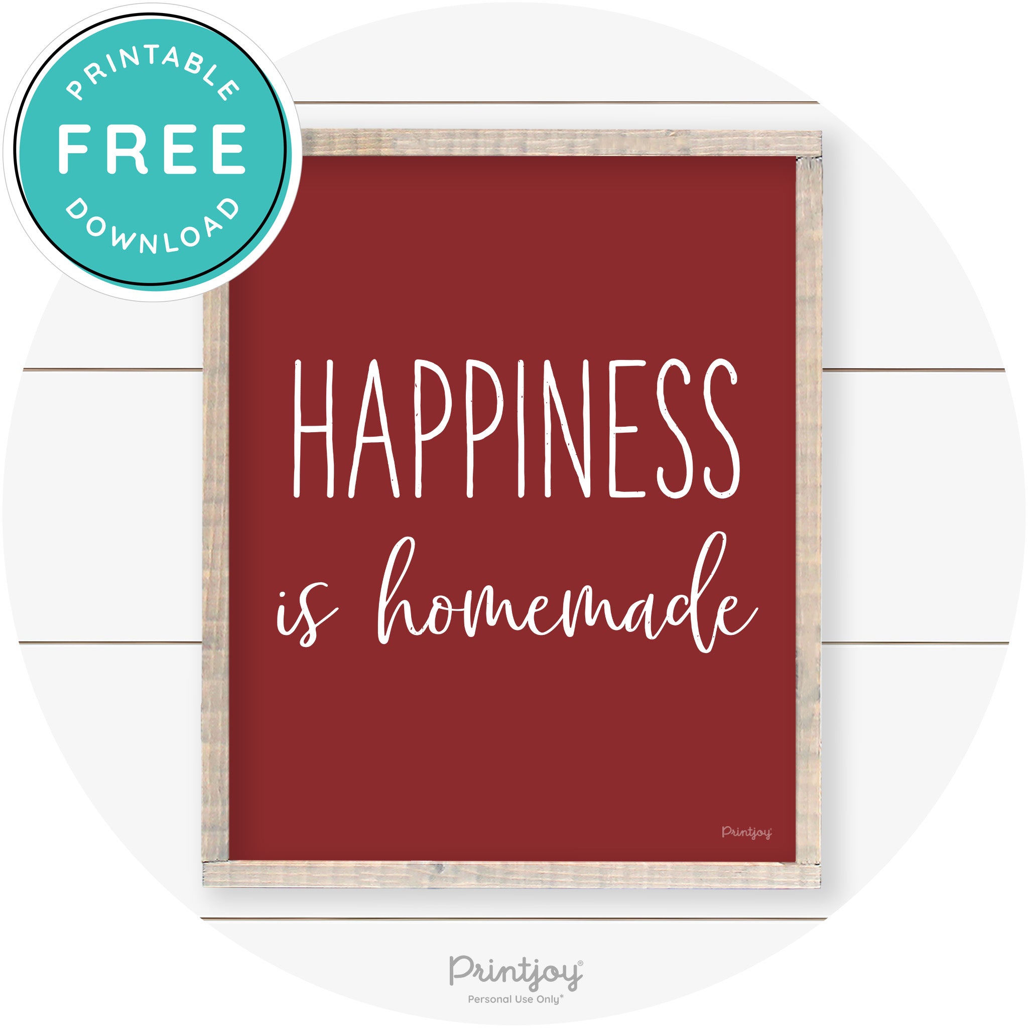 Happiness Is Homemade Kitchen Farmhouse Wall Art Free Printable