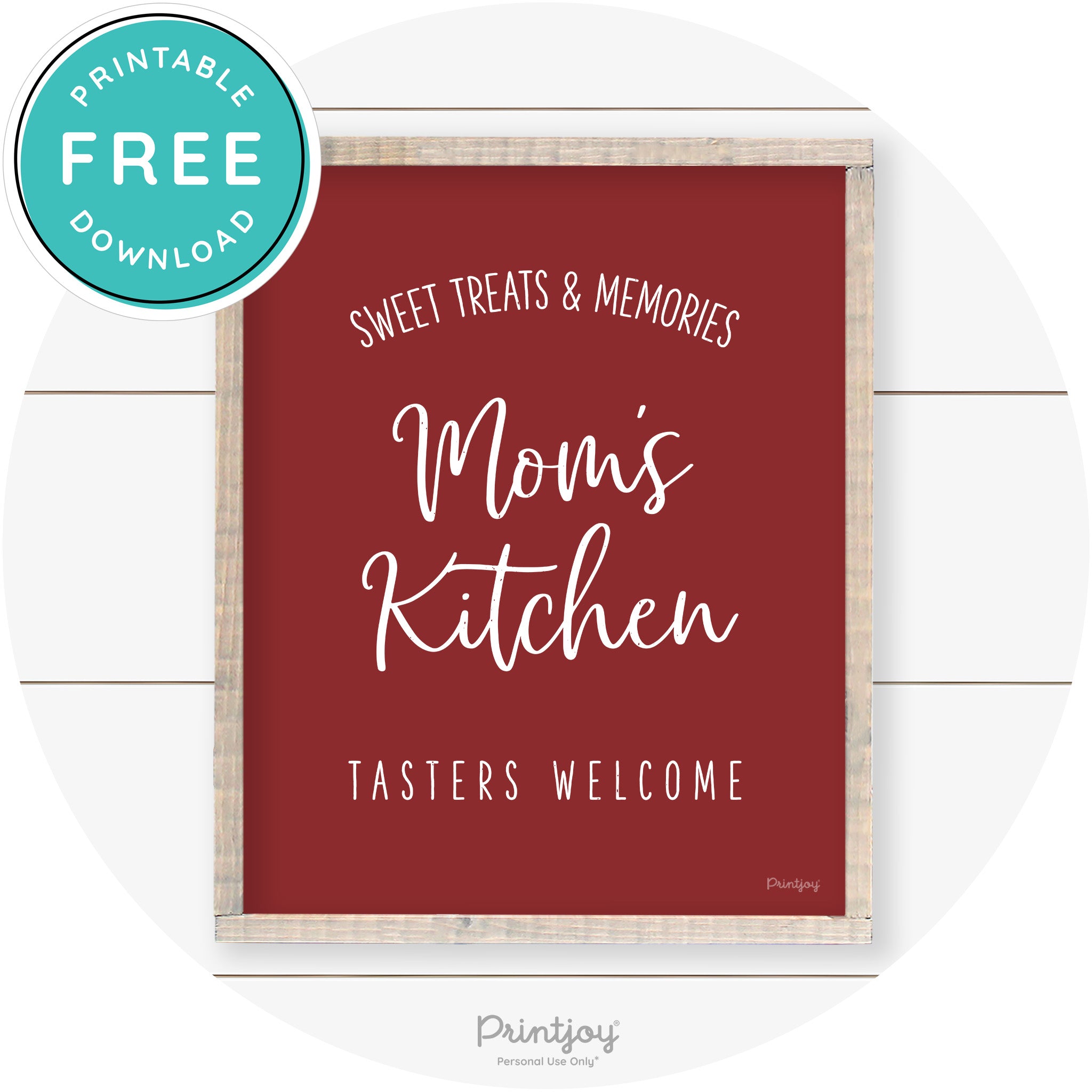 Mom's Kitchen Tasters Welcome Farmhouse Wall Art Free Printable