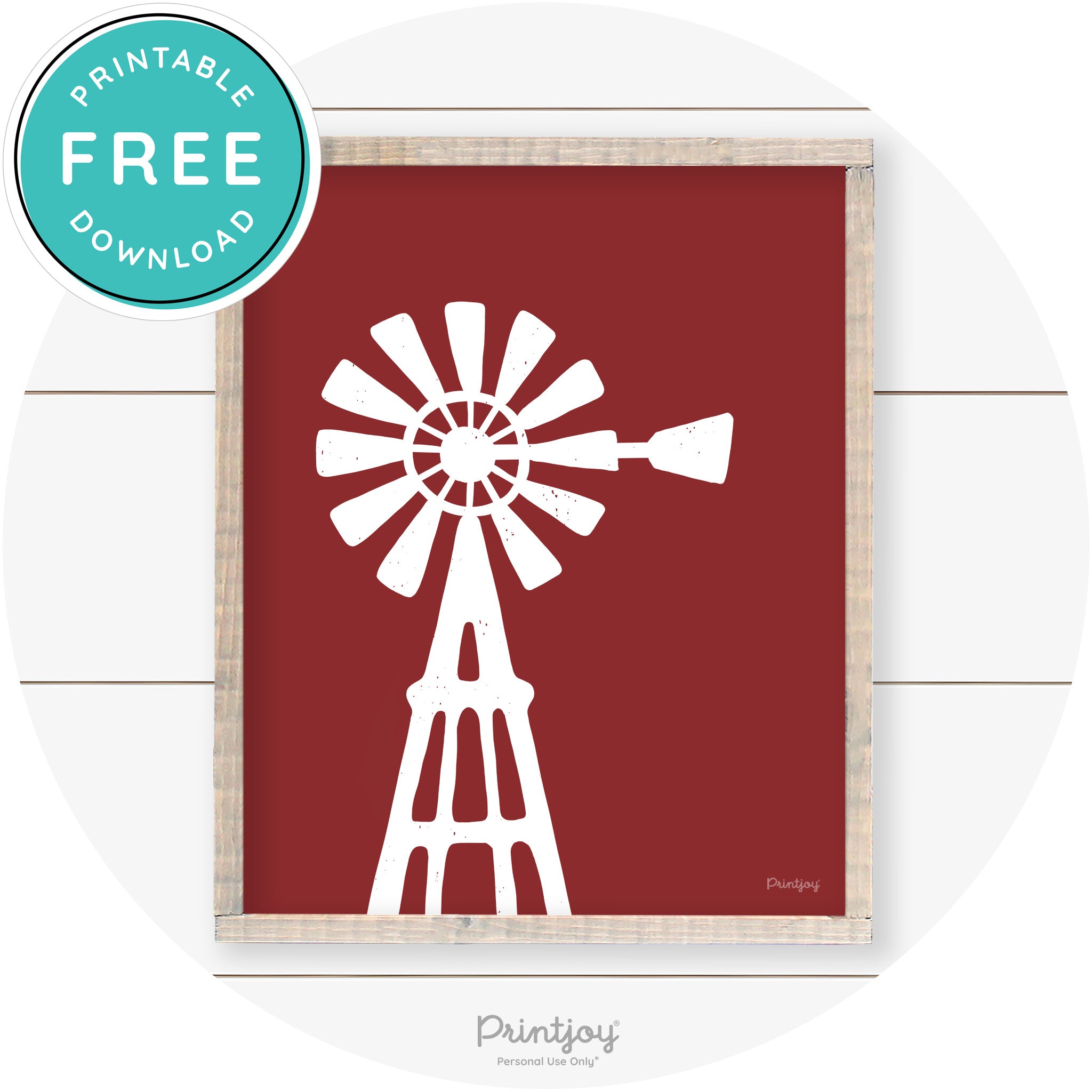 Windmill Rustic Farmhouse Living Room Wall Art Decor Free Printable