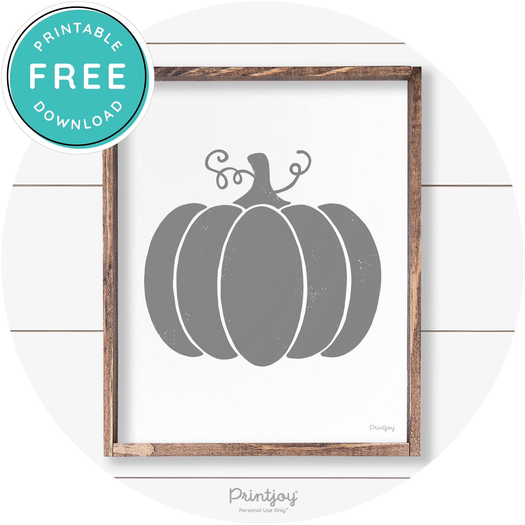 Pumpkin Thanksgiving Cute Farmhouse Wall Art Decor Free Printable - Printjoy
