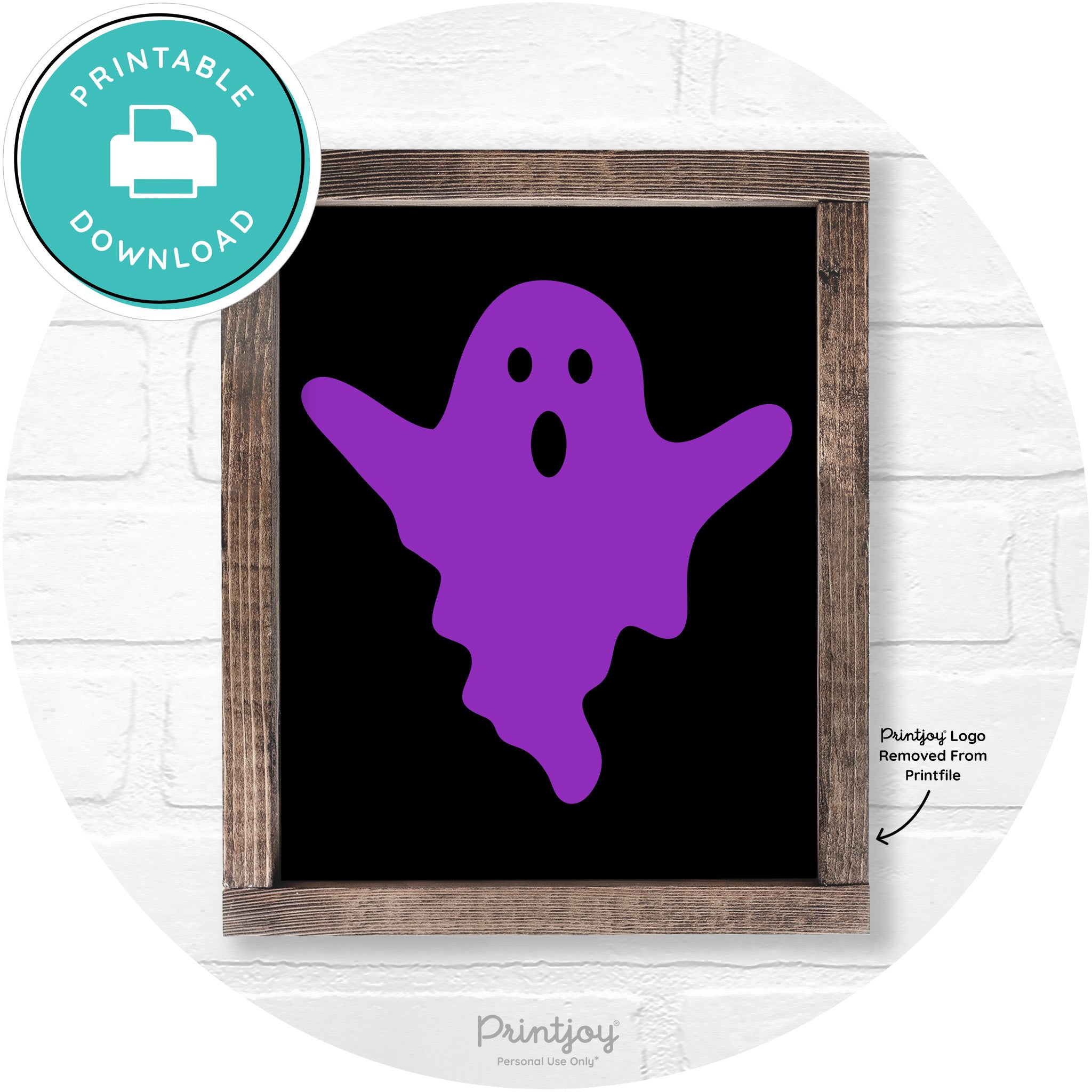 Halloween Cute Ghost Rustic Farmhouse Wall Art Free Printable