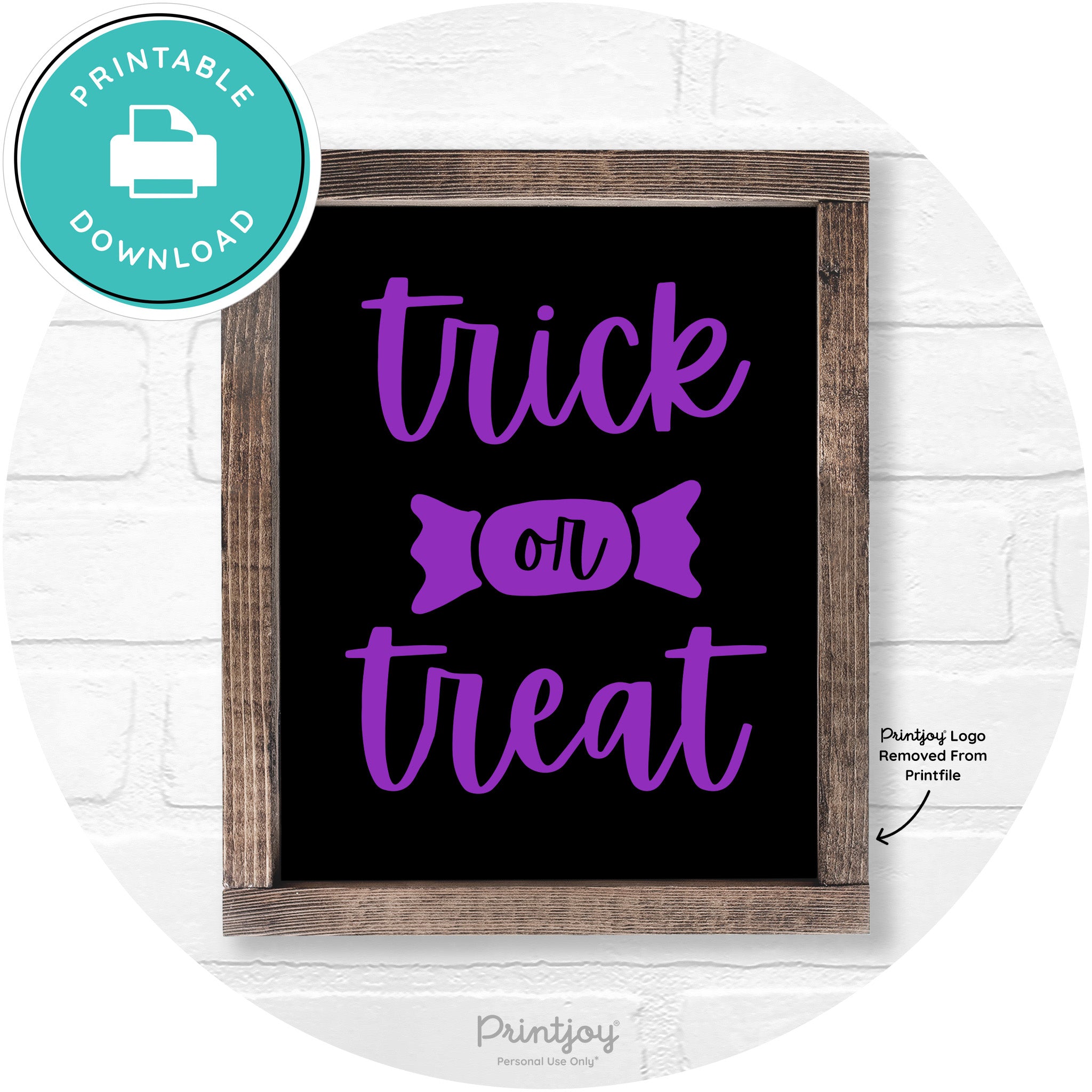 Trick Or Treat Halloween Rustic Farmhouse Wall Art Free Printable