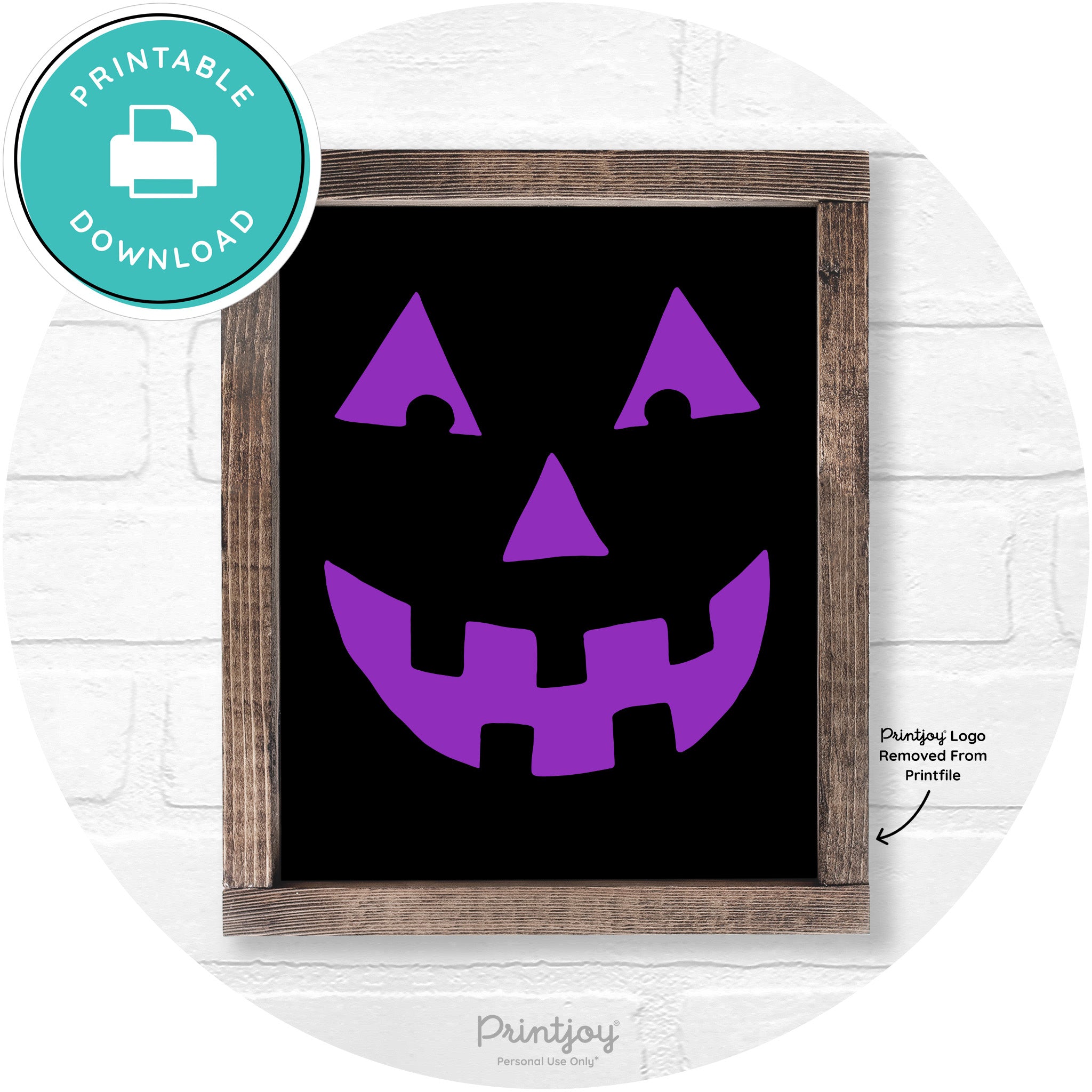 Jack O Lantern Halloween Rustic Farmhouse Wall Art Printable