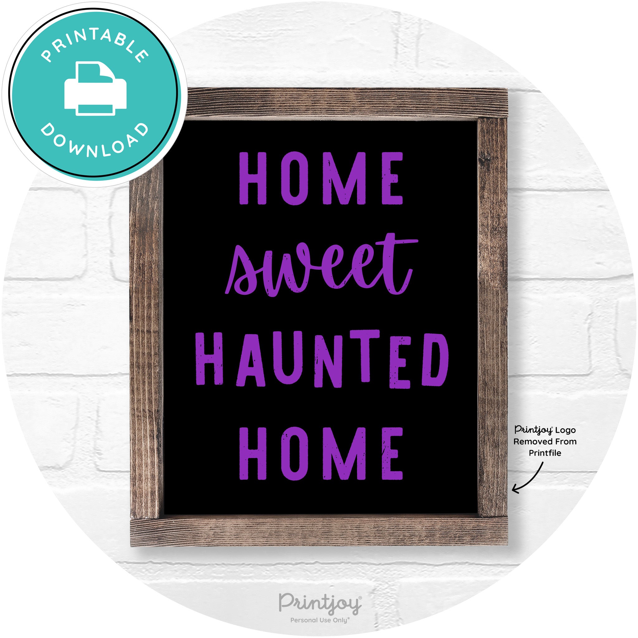 Home Sweet Haunted Home Rustic Halloween Wall Art Free Printable