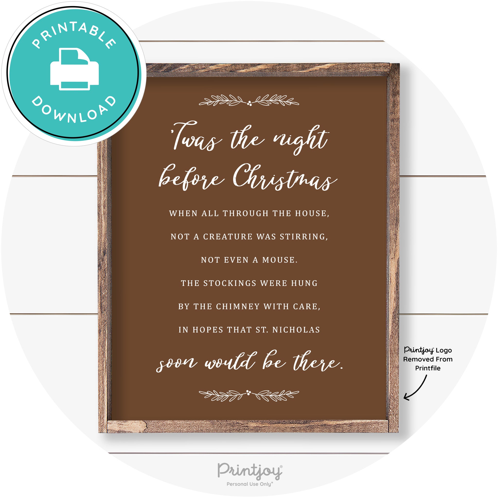 'Twas The Night Before Christmas Farmhouse Wall Art Free Printable