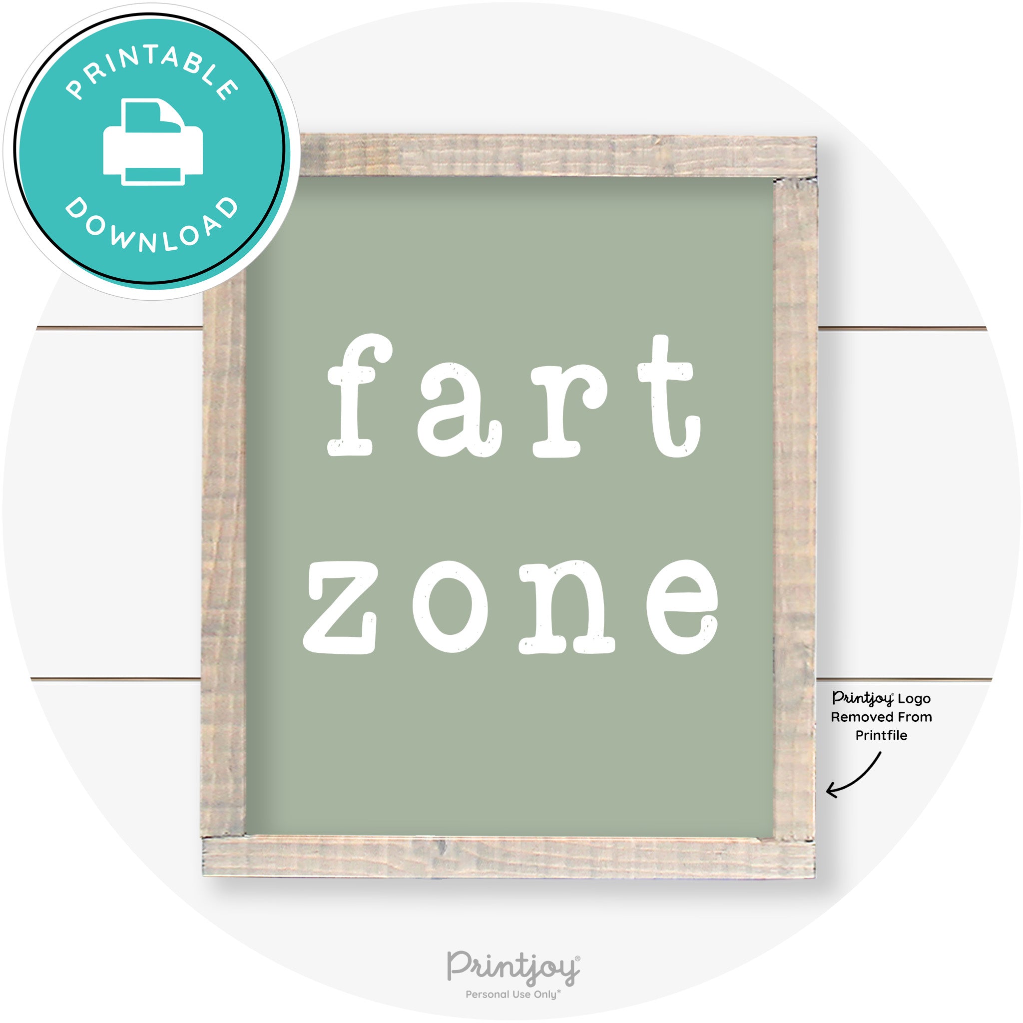 Fart Zone Funny Farmhouse Bathroom Wall Art Decor Free Printable
