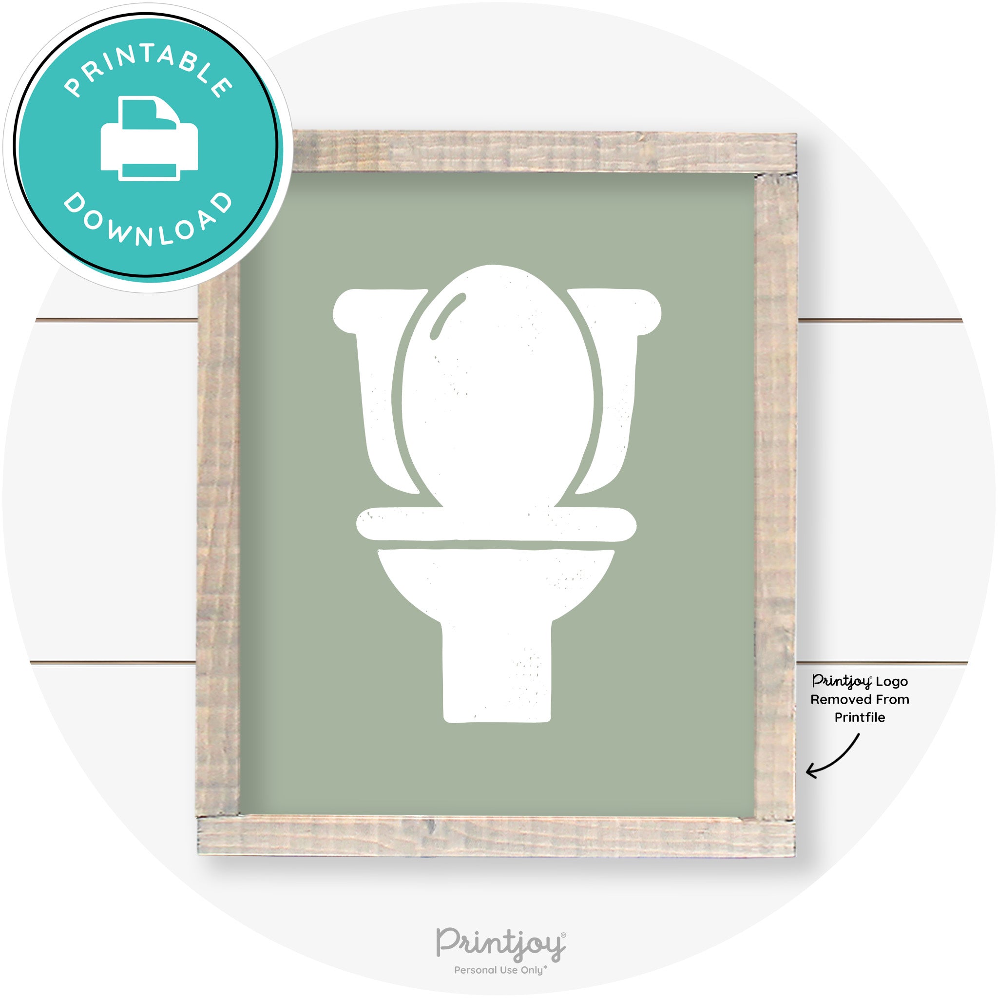 Toilet Seat Bathroom Sign Farmhouse Wall Art Decor Free Printable