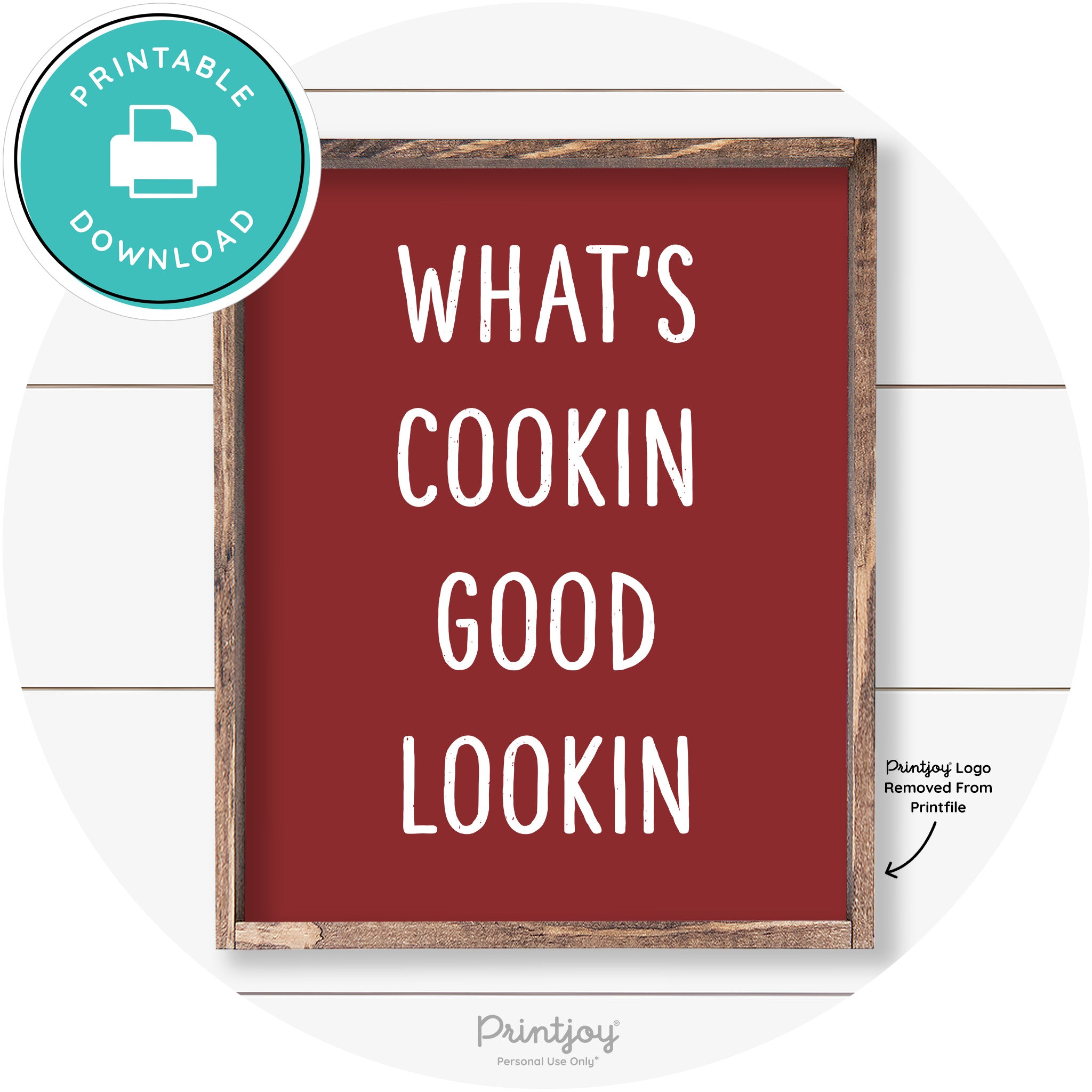 What's Cookin Good Lookin Farmhouse Kitchen Wall Art Free Printable