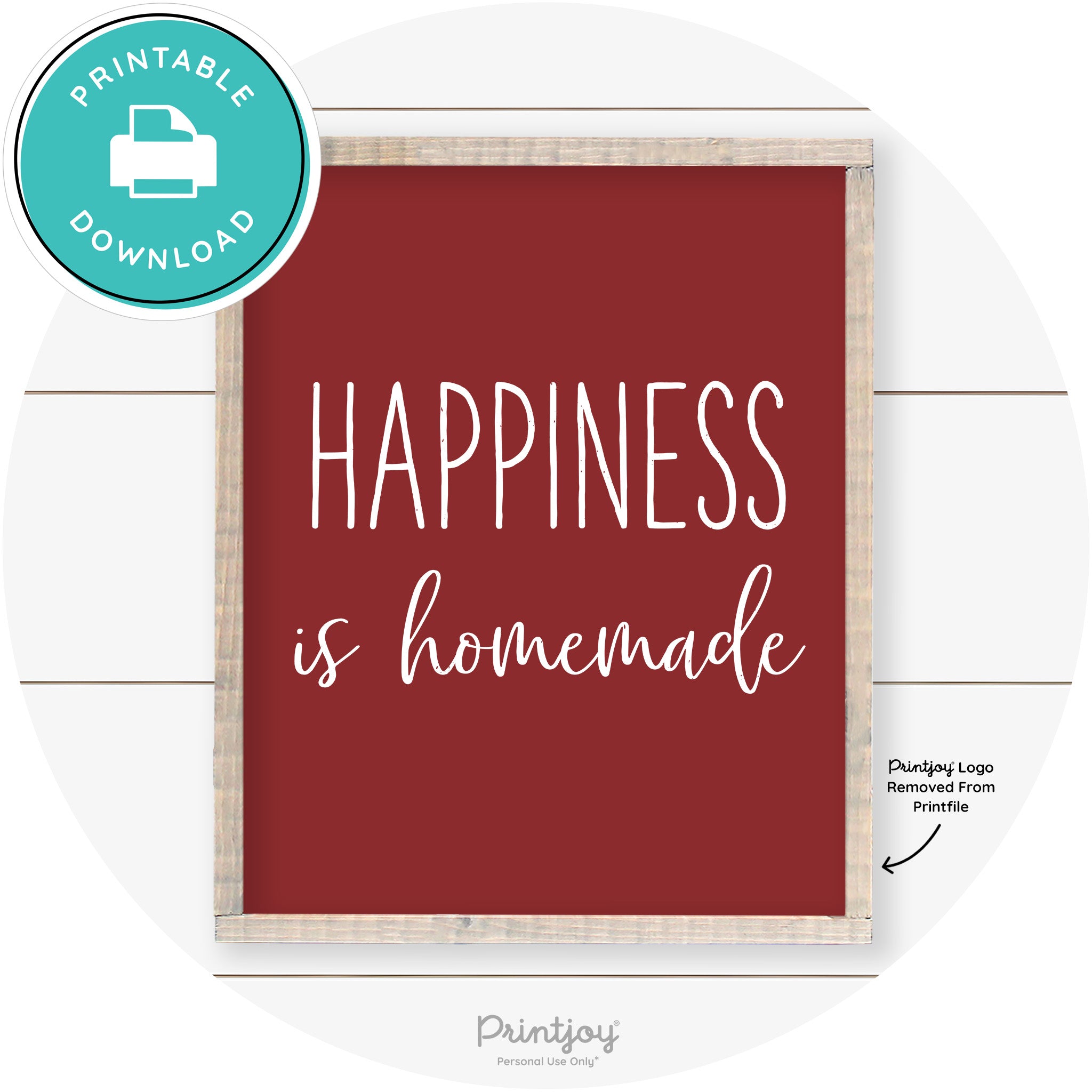Happiness Is Homemade Kitchen Farmhouse Wall Art Free Printable