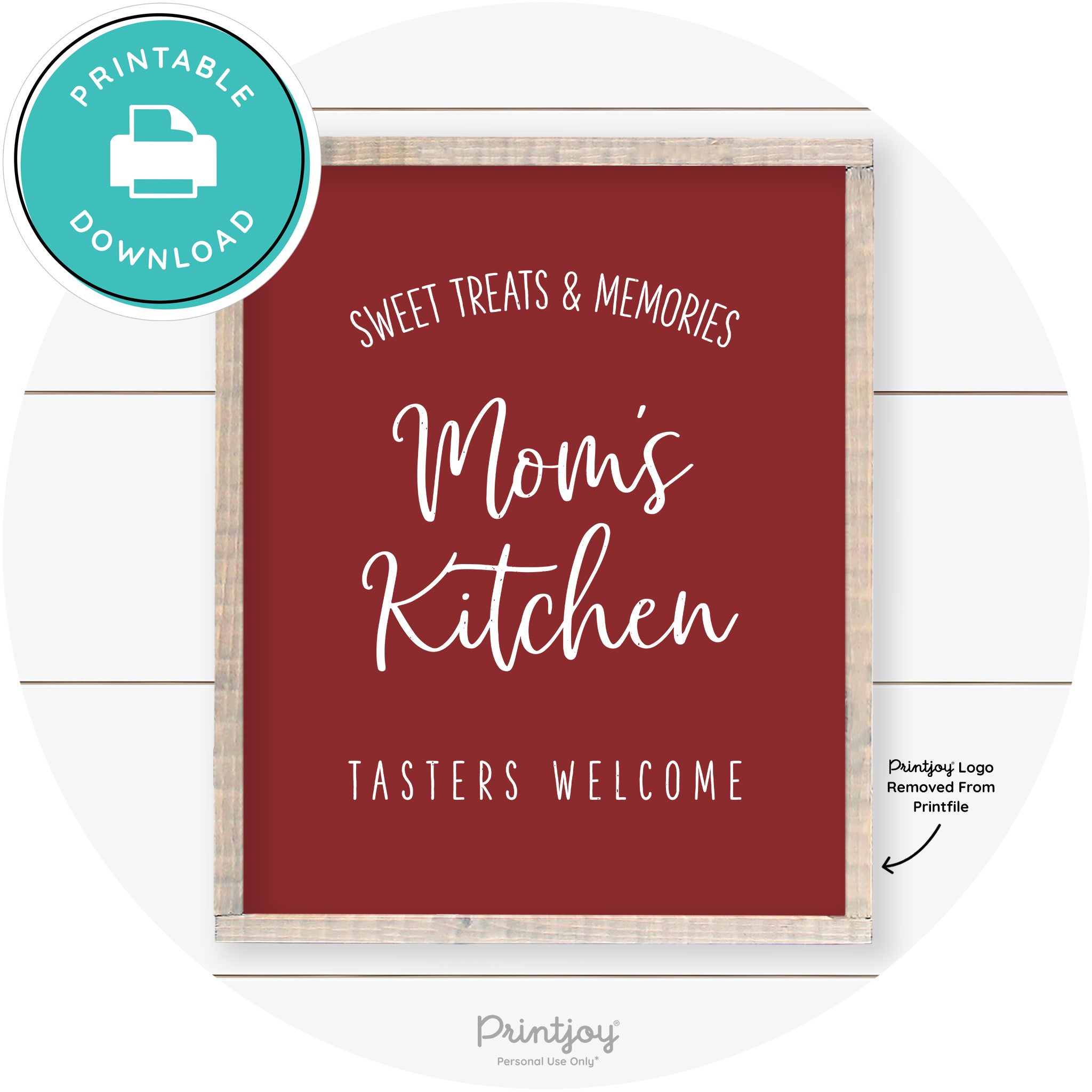 Mom's Kitchen Tasters Welcome Farmhouse Wall Art Free Printable