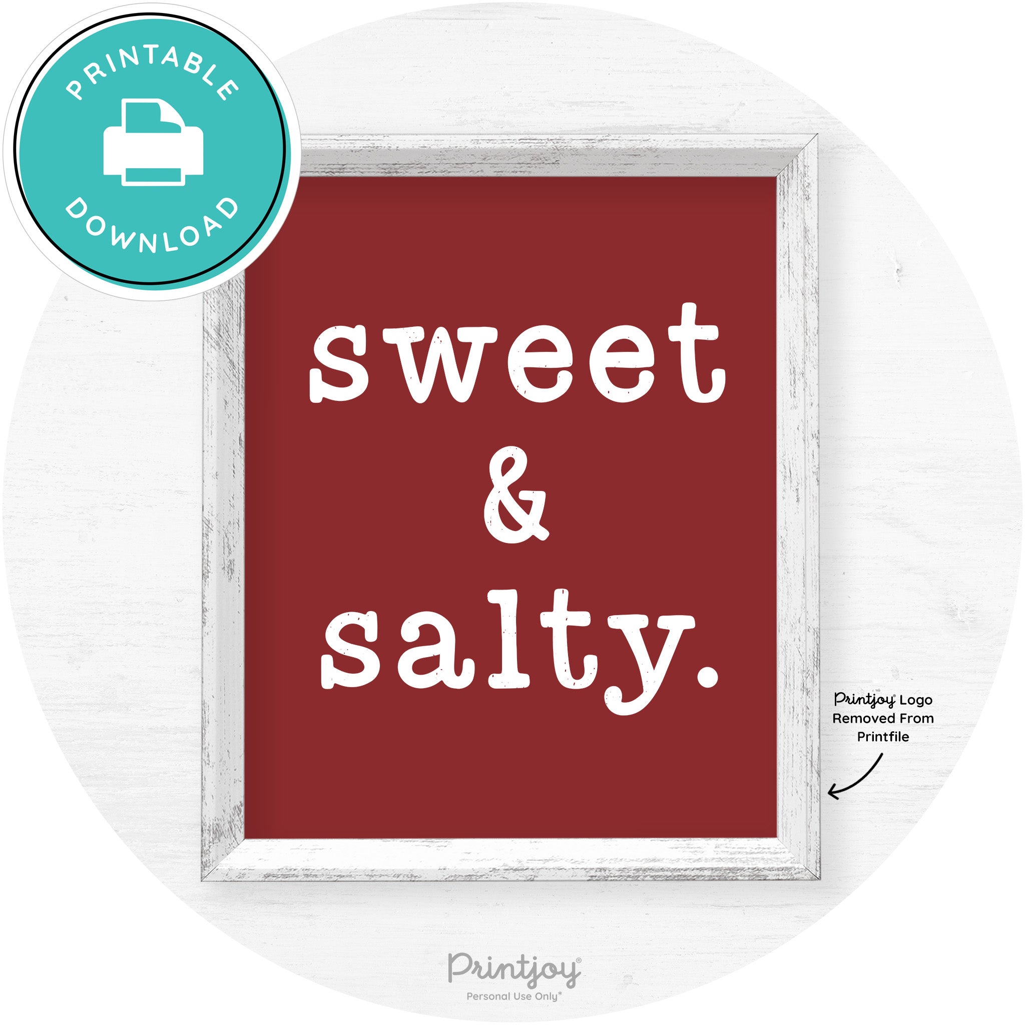 Sweet & Salty Southern Kitchen Farmhouse Wall Art Free Printable
