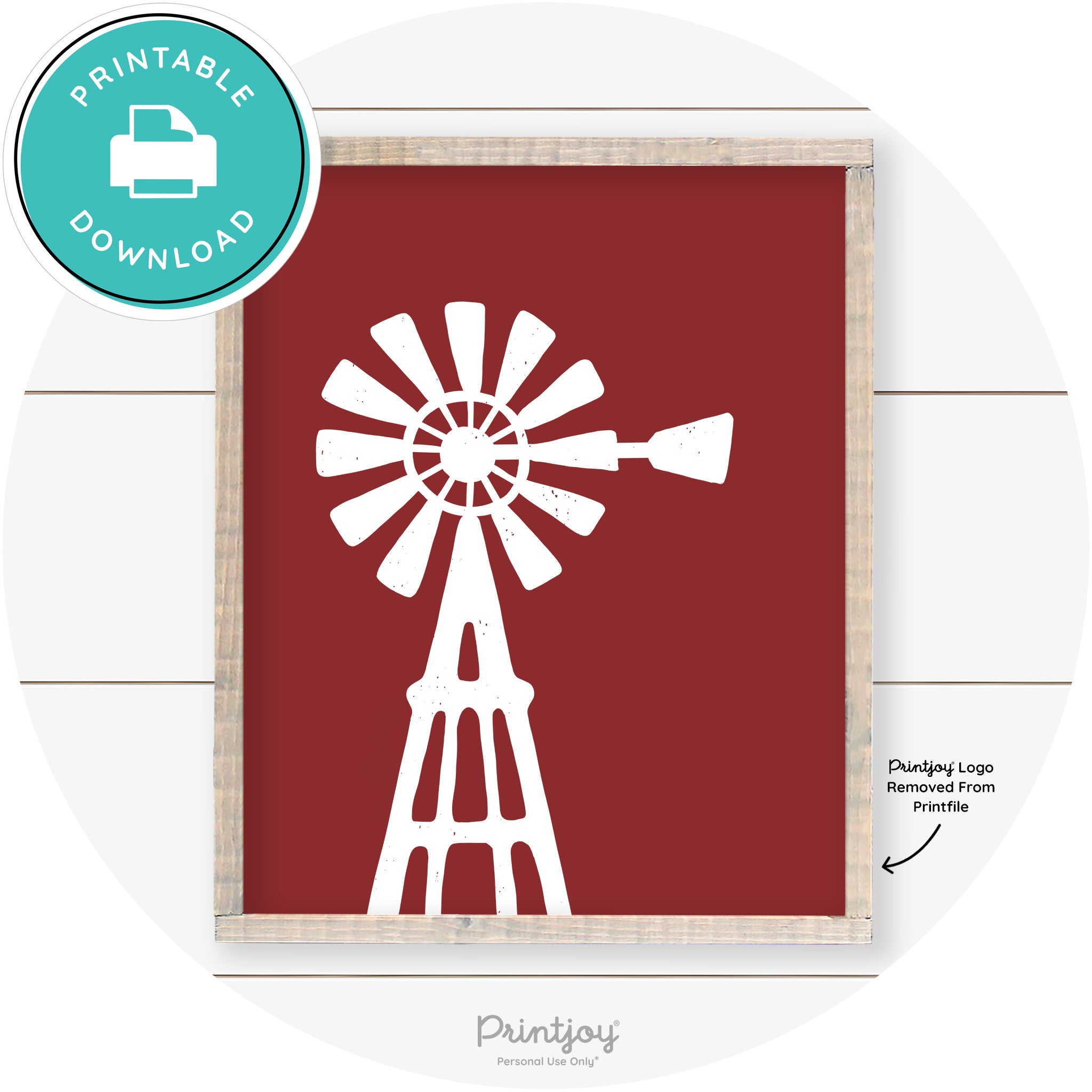 Windmill Rustic Farmhouse Living Room Wall Art Decor Free Printable