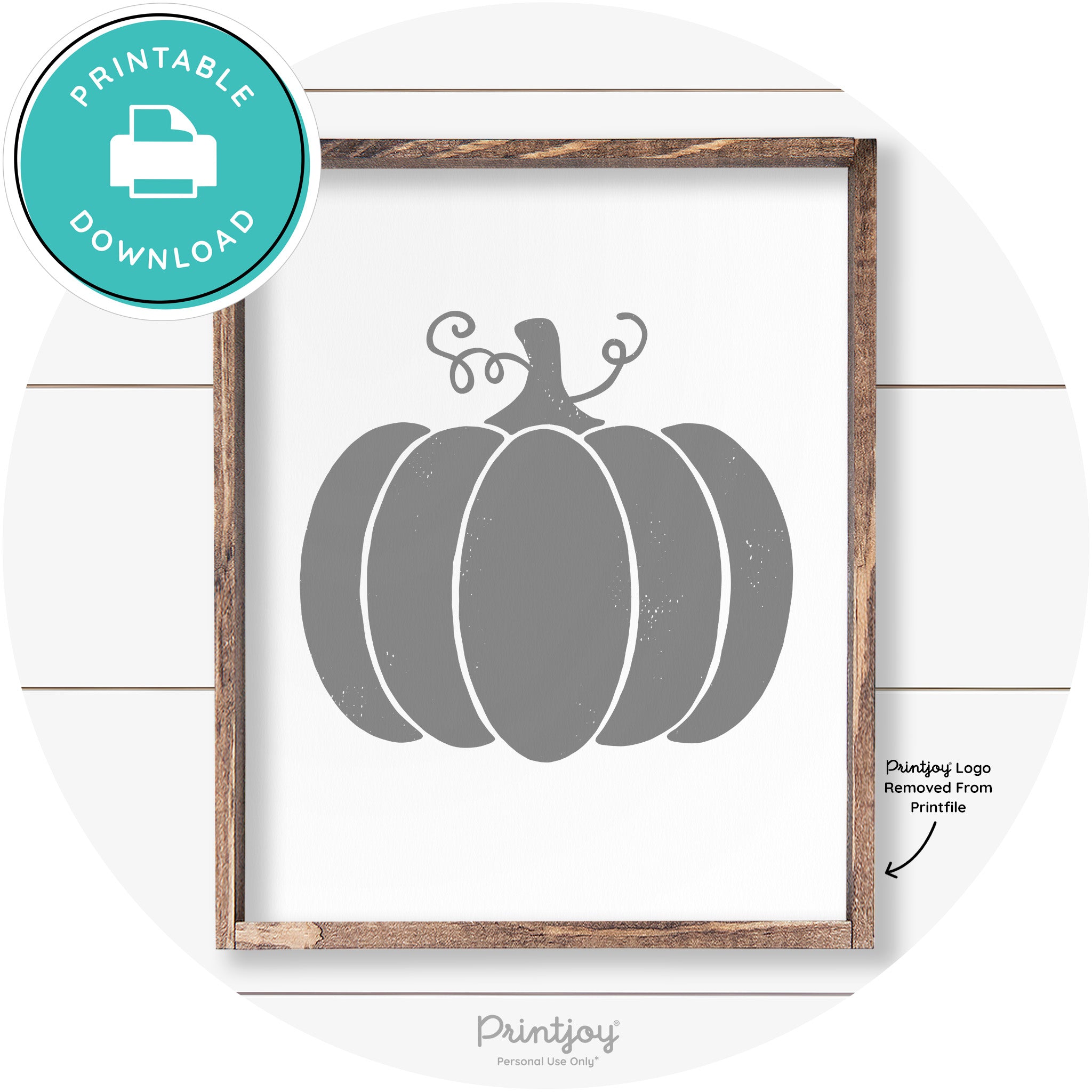 Pumpkin Thanksgiving Cute Farmhouse Wall Art Decor Free Printable - Printjoy