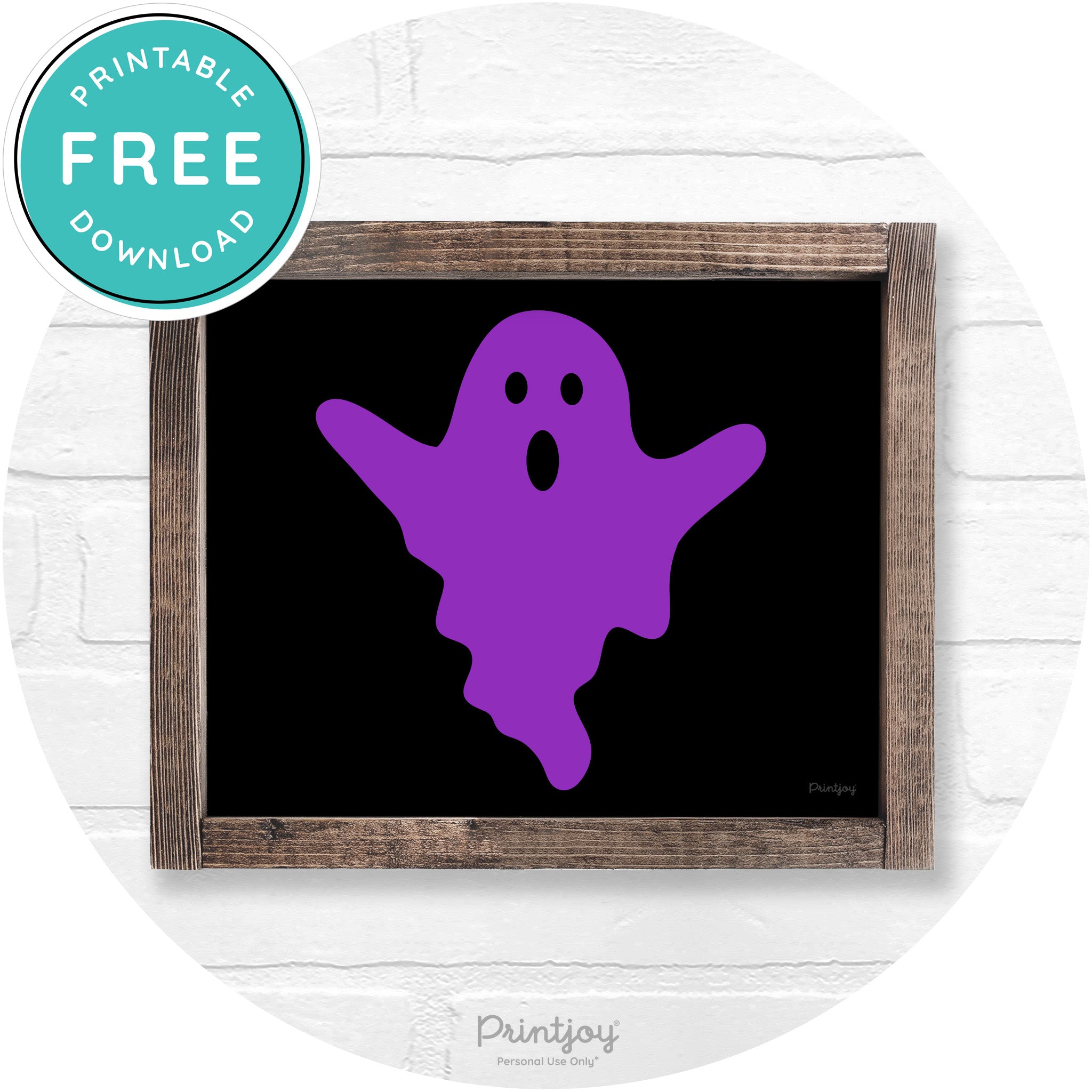 Halloween Cute Ghost Rustic Farmhouse Wall Art Free Printable