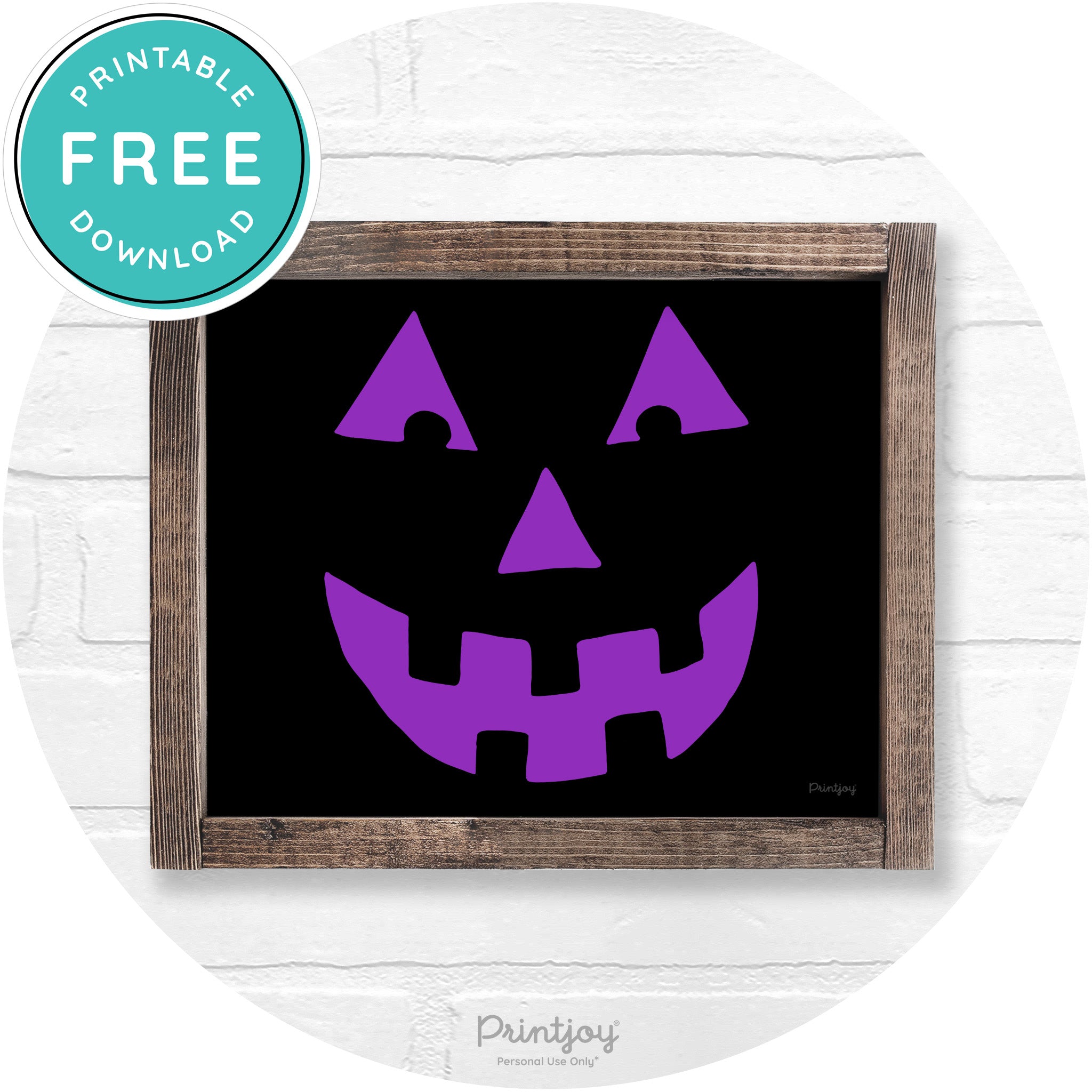 Jack O Lantern Halloween Rustic Farmhouse Wall Art Printable