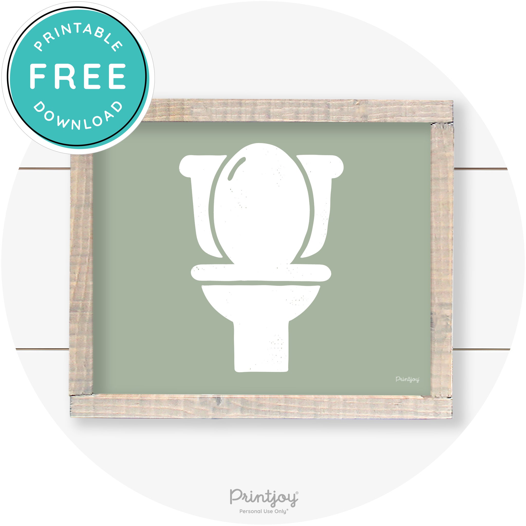 Toilet Seat Bathroom Sign Farmhouse Wall Art Decor Free Printable