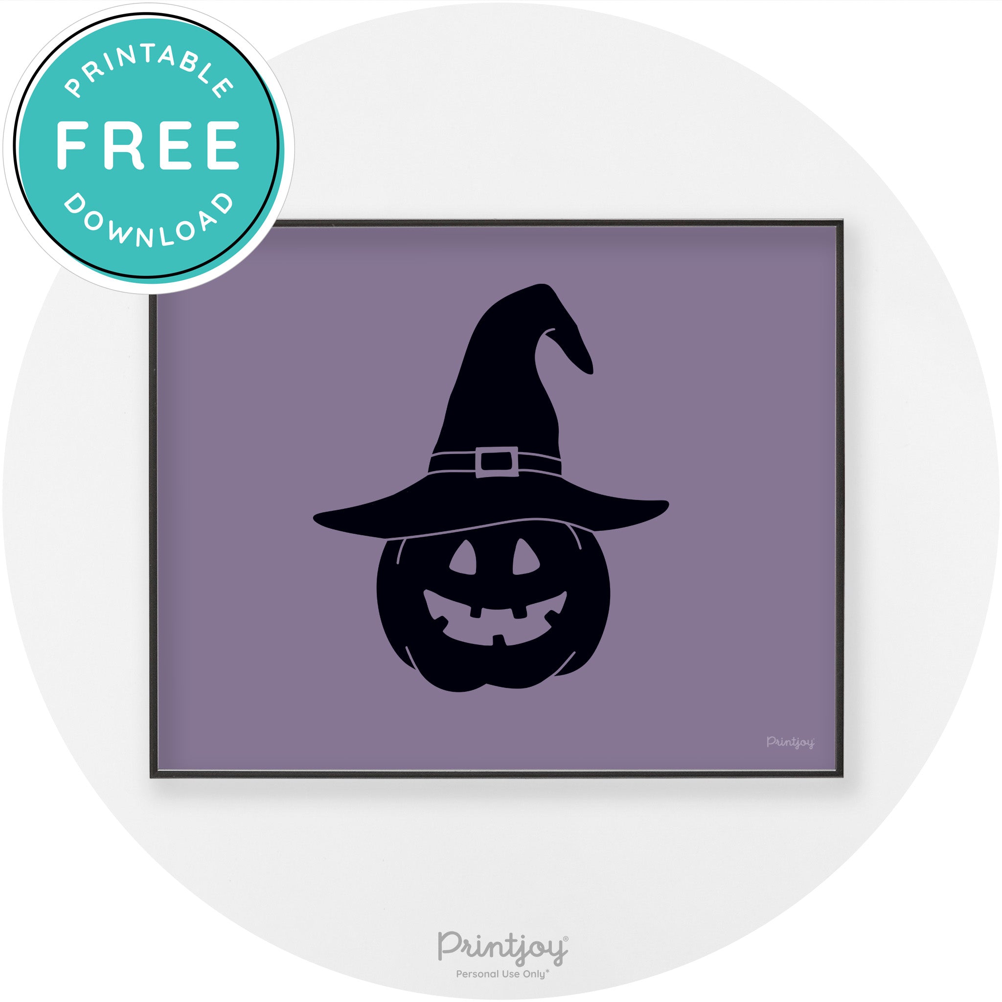 Halloween Cute Witch Jack O Lantern Chic Wall Art Printable
