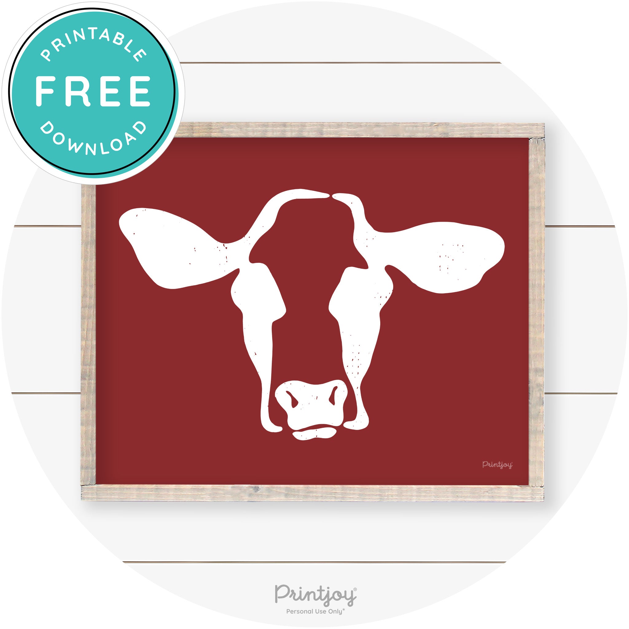 Cow Rustic Farmhouse Living Room Wall Art Decor Free Printable