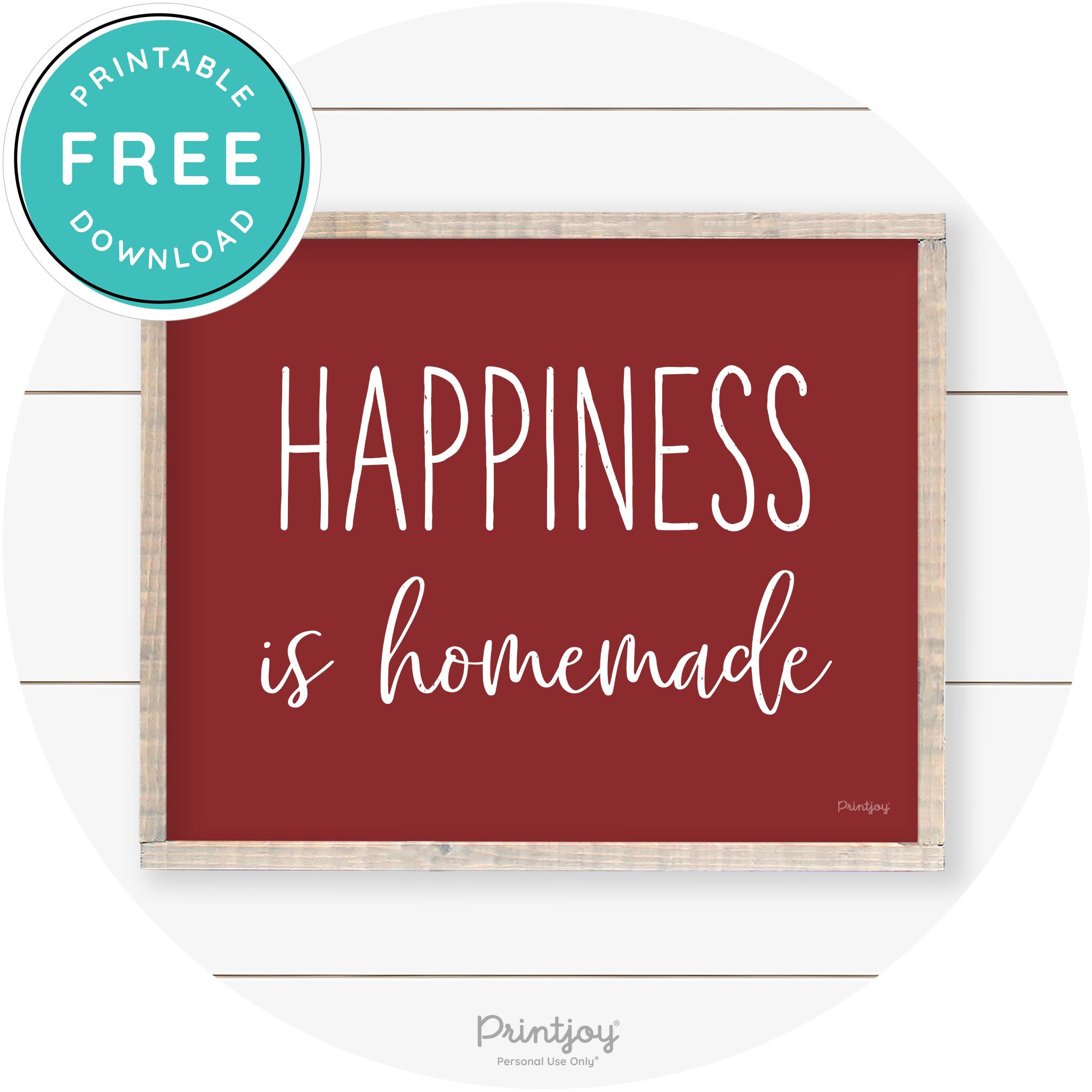 Happiness Is Homemade Kitchen Farmhouse Wall Art Free Printable