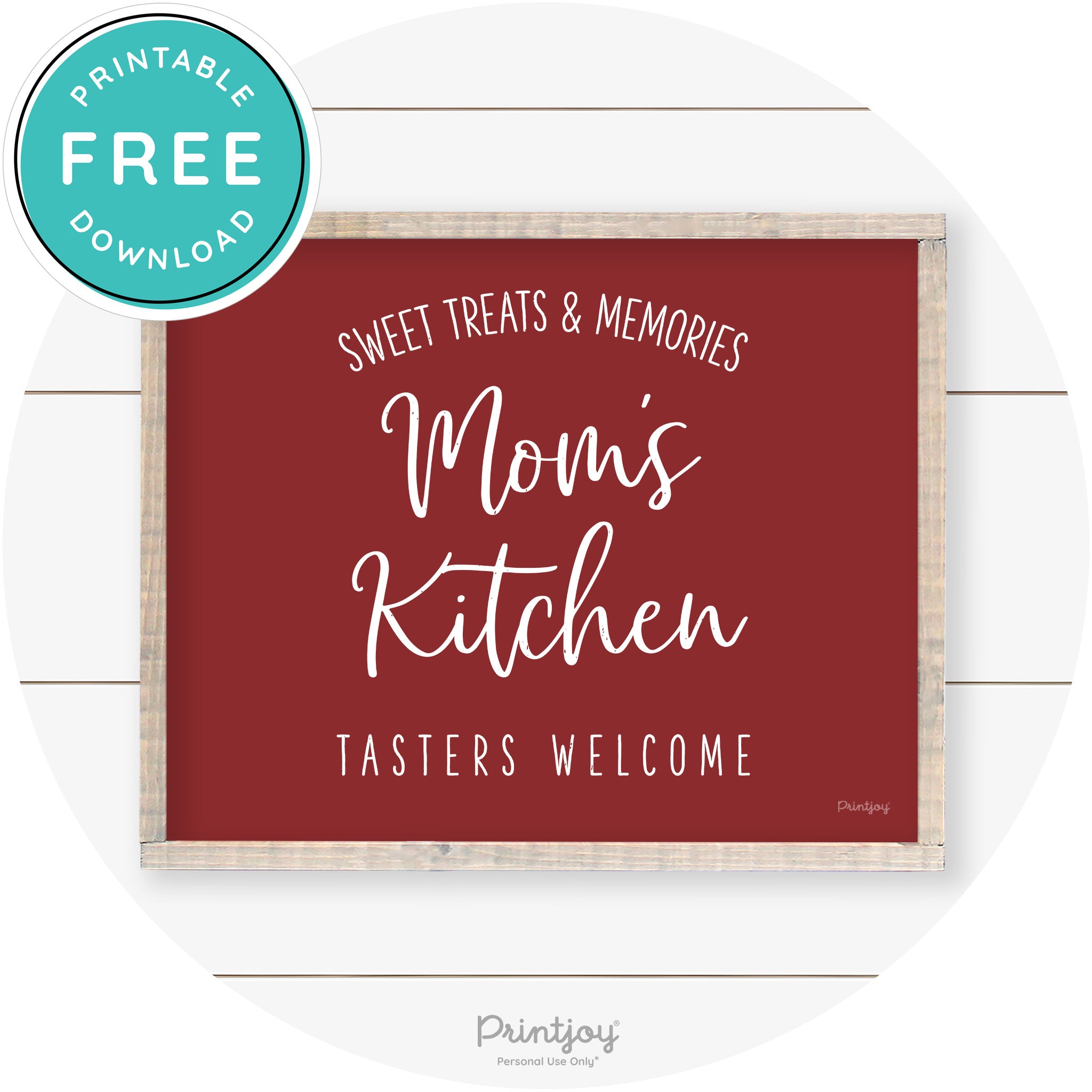 Mom's Kitchen Tasters Welcome Farmhouse Wall Art Free Printable