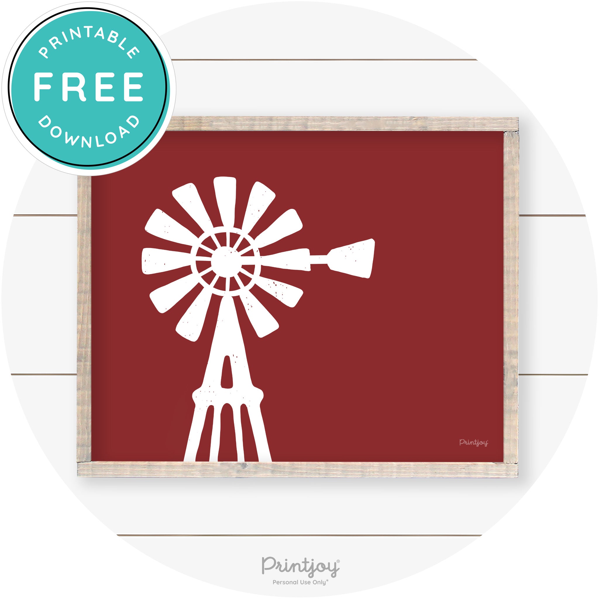 Windmill Rustic Farmhouse Living Room Wall Art Decor Free Printable