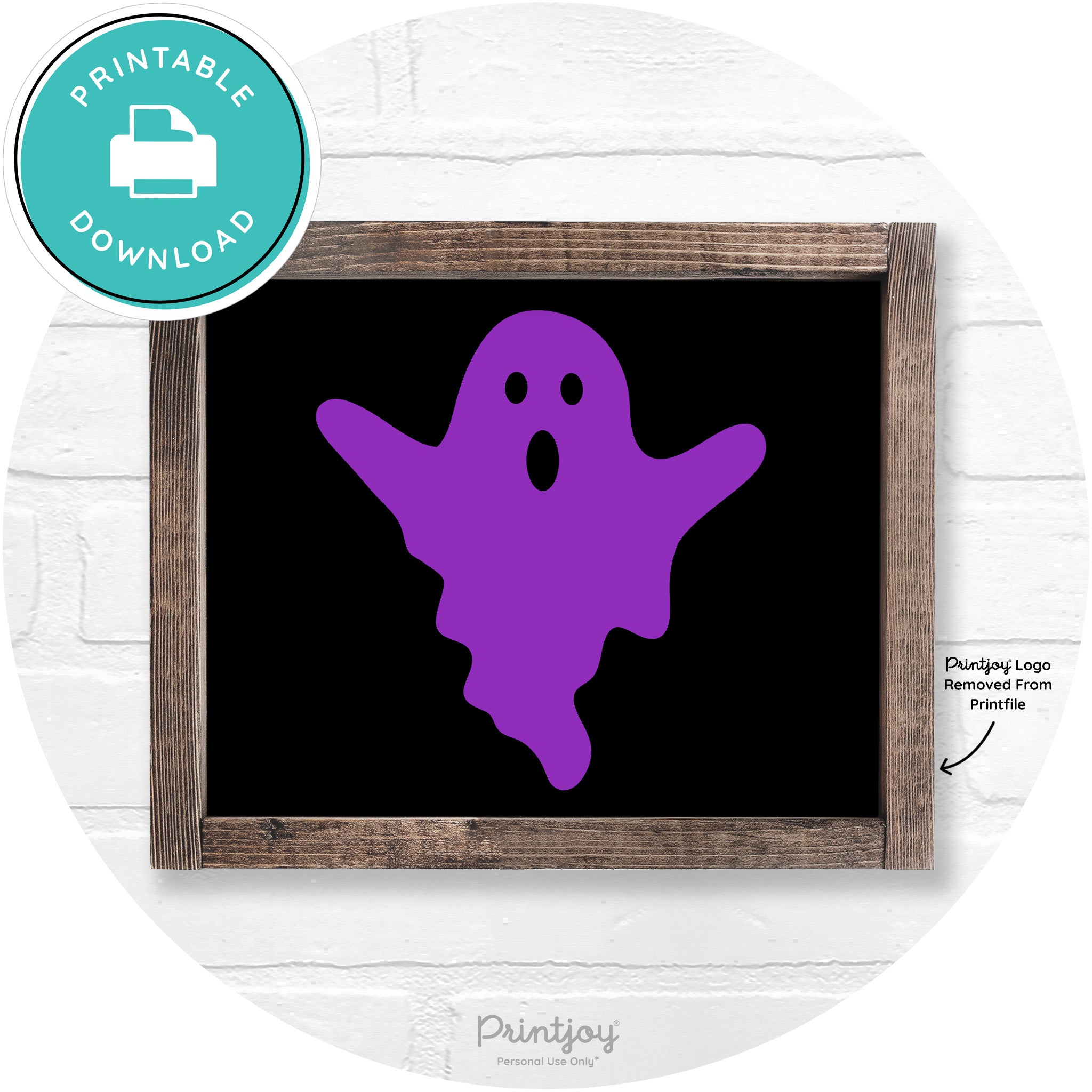 Halloween Cute Ghost Rustic Farmhouse Wall Art Free Printable