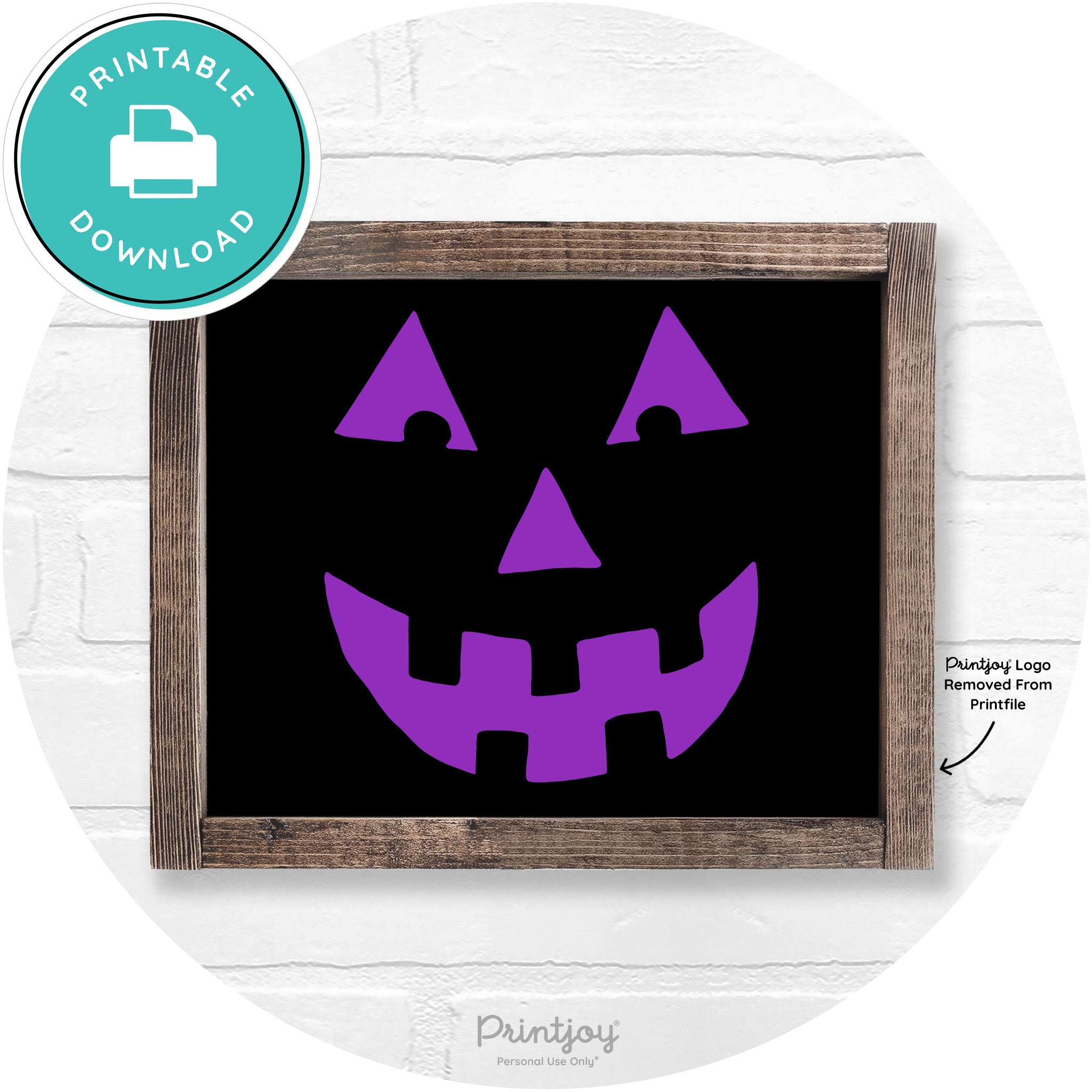 Jack O Lantern Halloween Rustic Farmhouse Wall Art Printable