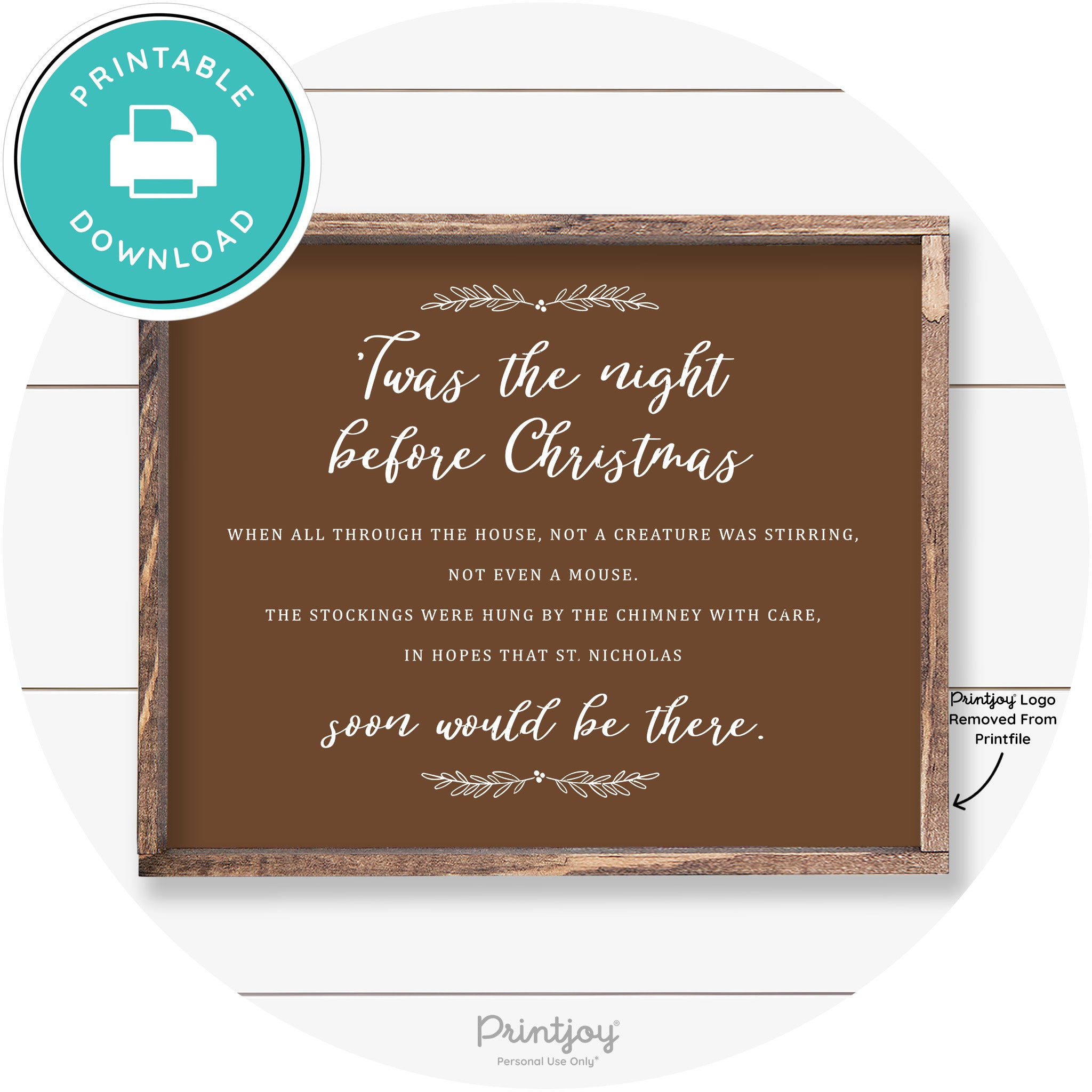 'Twas The Night Before Christmas Farmhouse Wall Art Free Printable