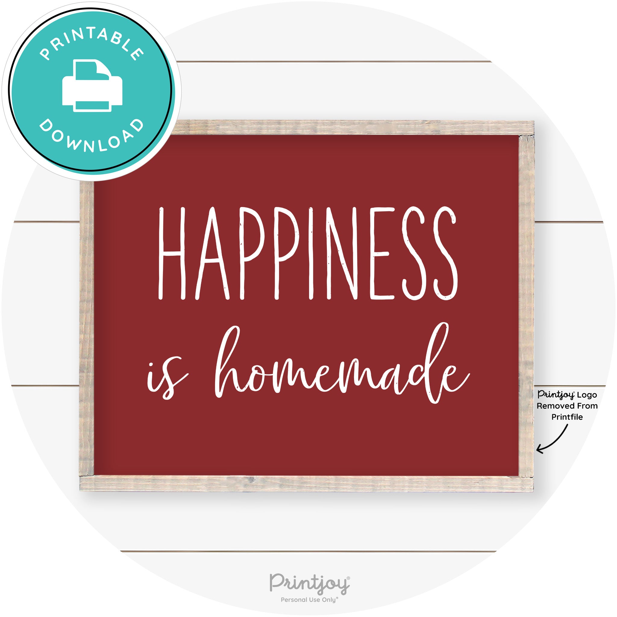Happiness Is Homemade Kitchen Farmhouse Wall Art Free Printable