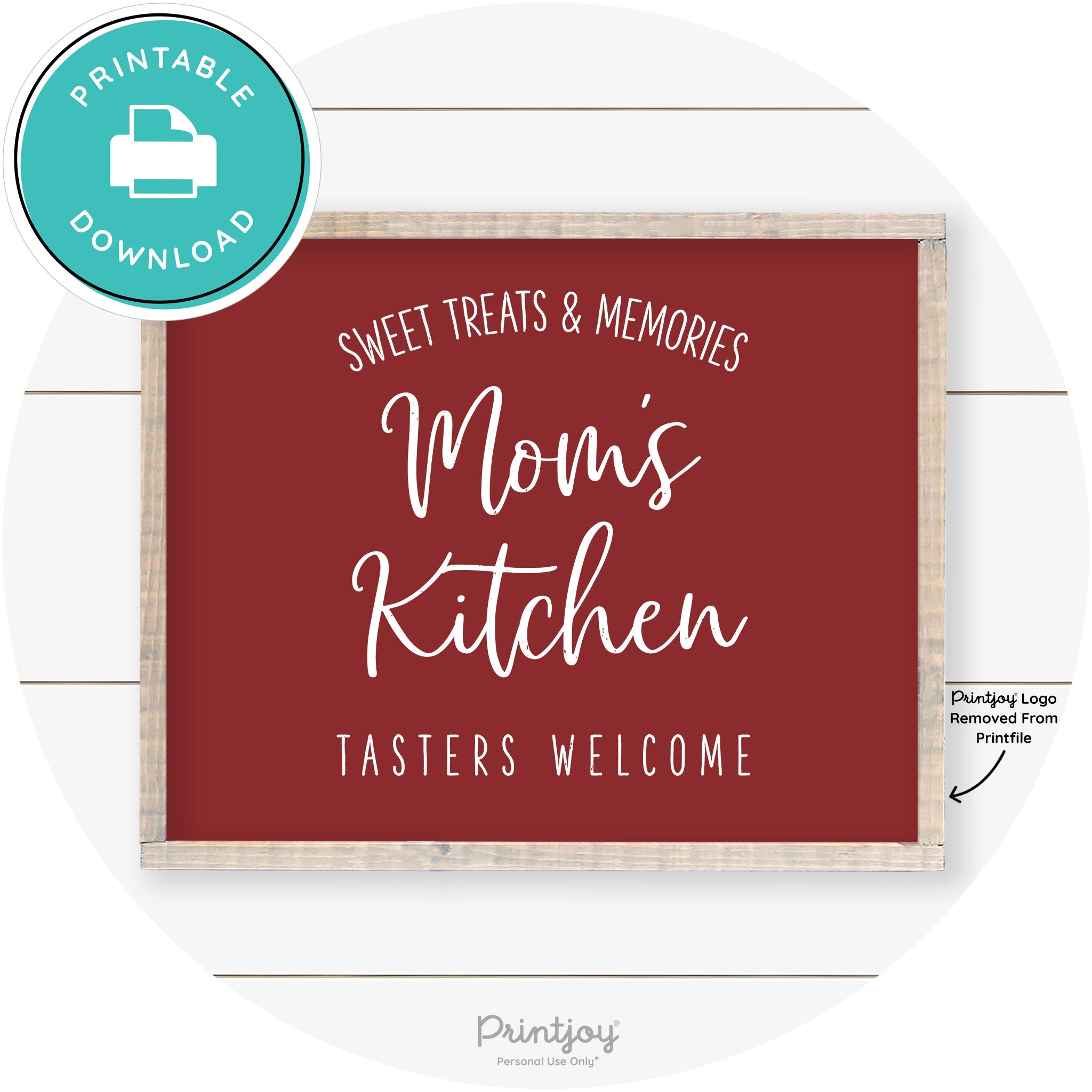 Mom's Kitchen Tasters Welcome Farmhouse Wall Art Free Printable