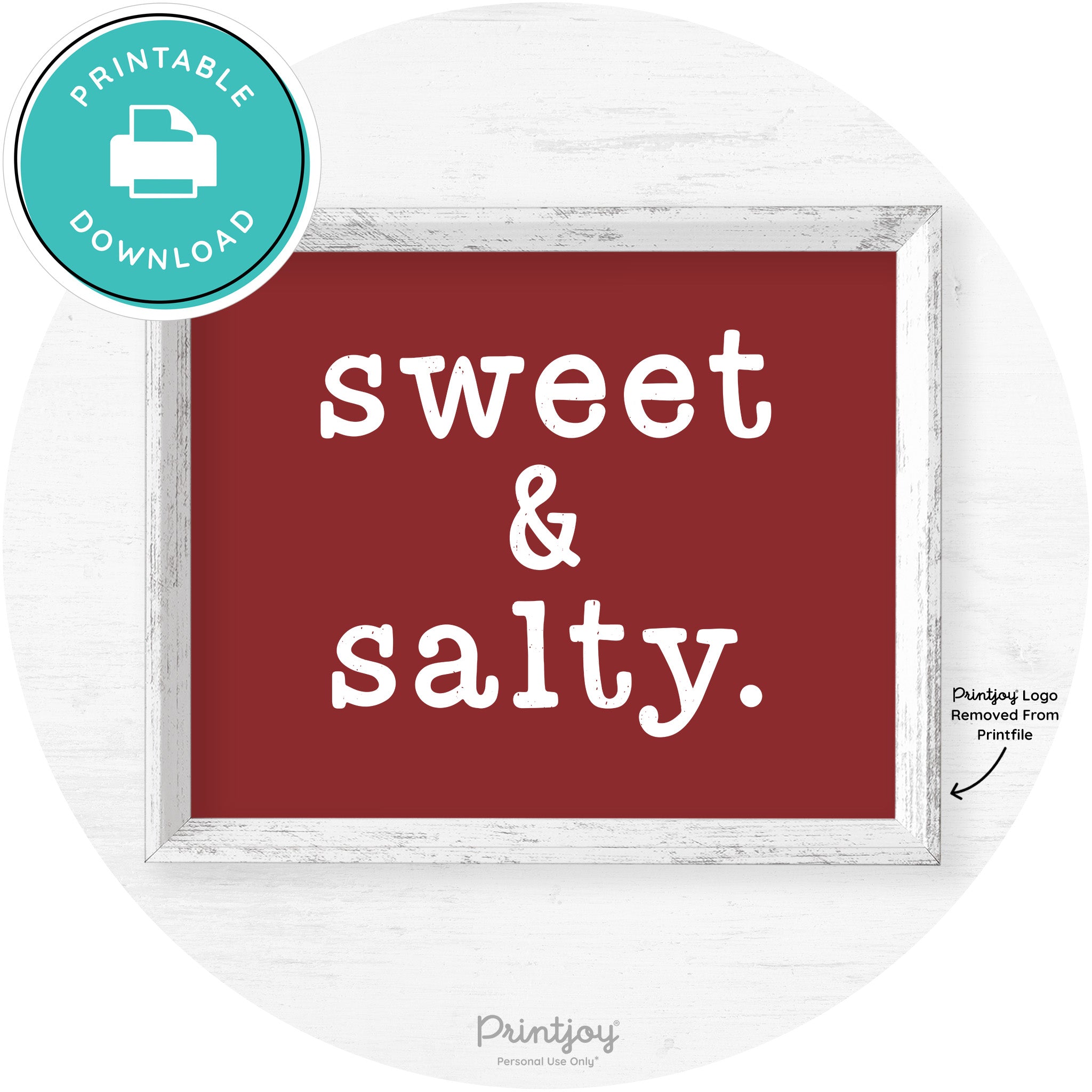 Sweet & Salty Southern Kitchen Farmhouse Wall Art Free Printable