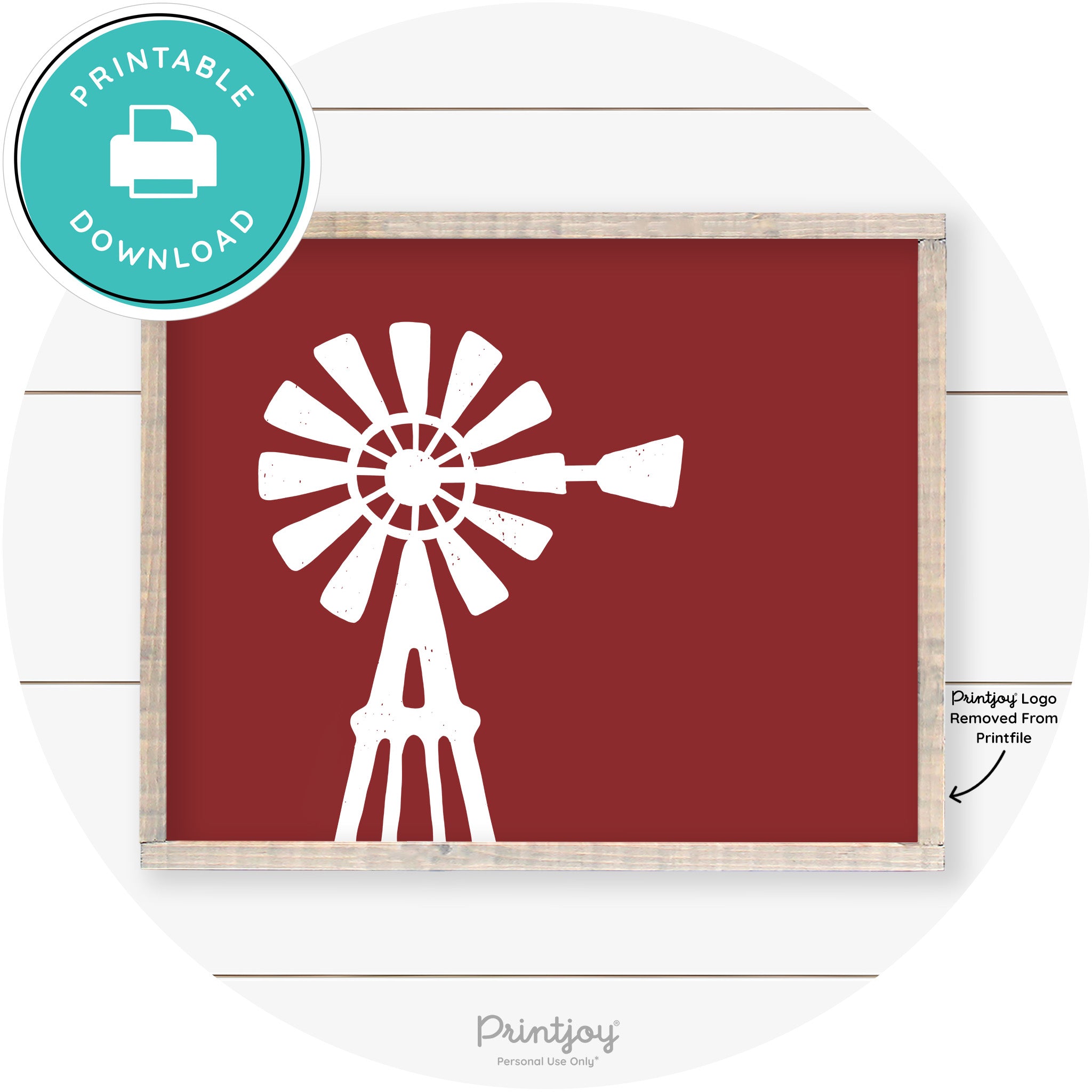 Windmill Rustic Farmhouse Living Room Wall Art Decor Free Printable