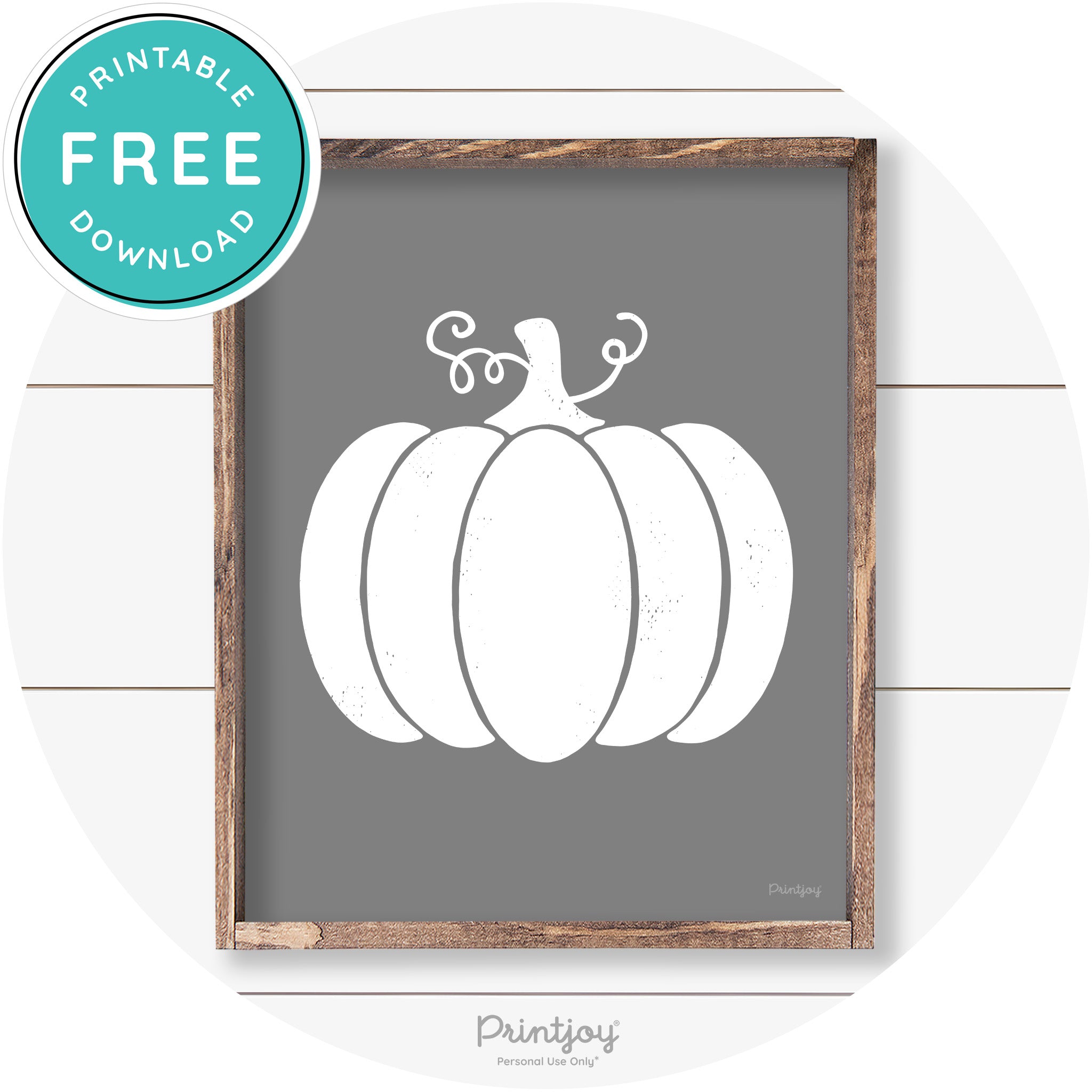 Pumpkin Thanksgiving Cute Farmhouse Wall Art Decor Free Printable - Printjoy