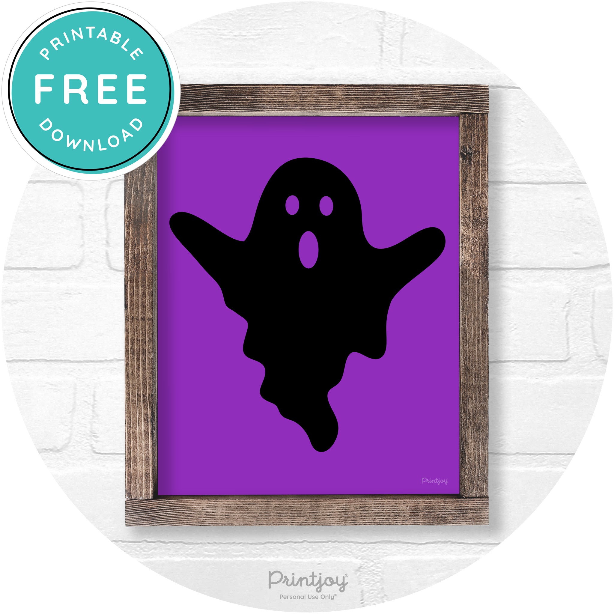 Halloween Cute Ghost Rustic Farmhouse Wall Art Free Printable