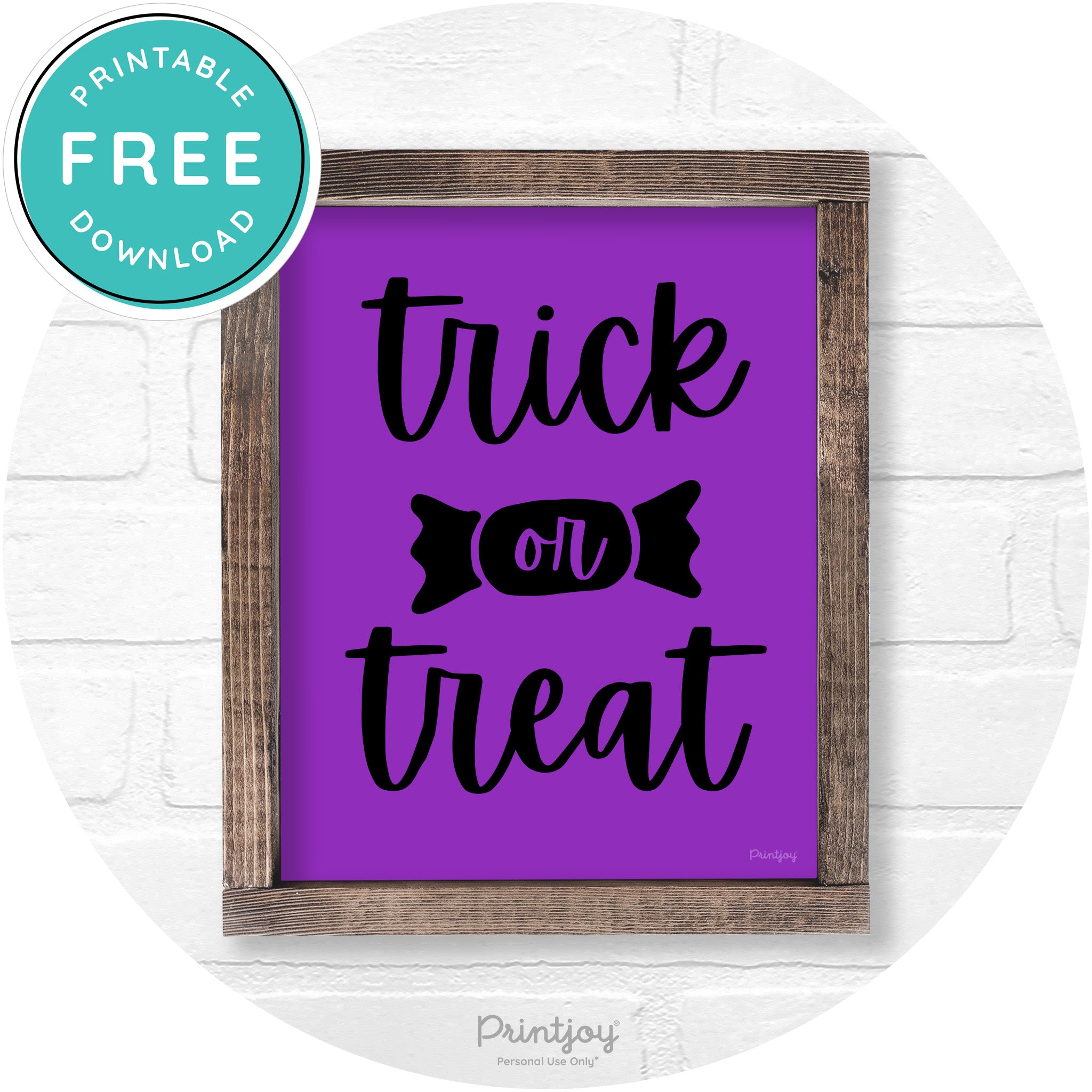Trick Or Treat Halloween Rustic Farmhouse Wall Art Free Printable