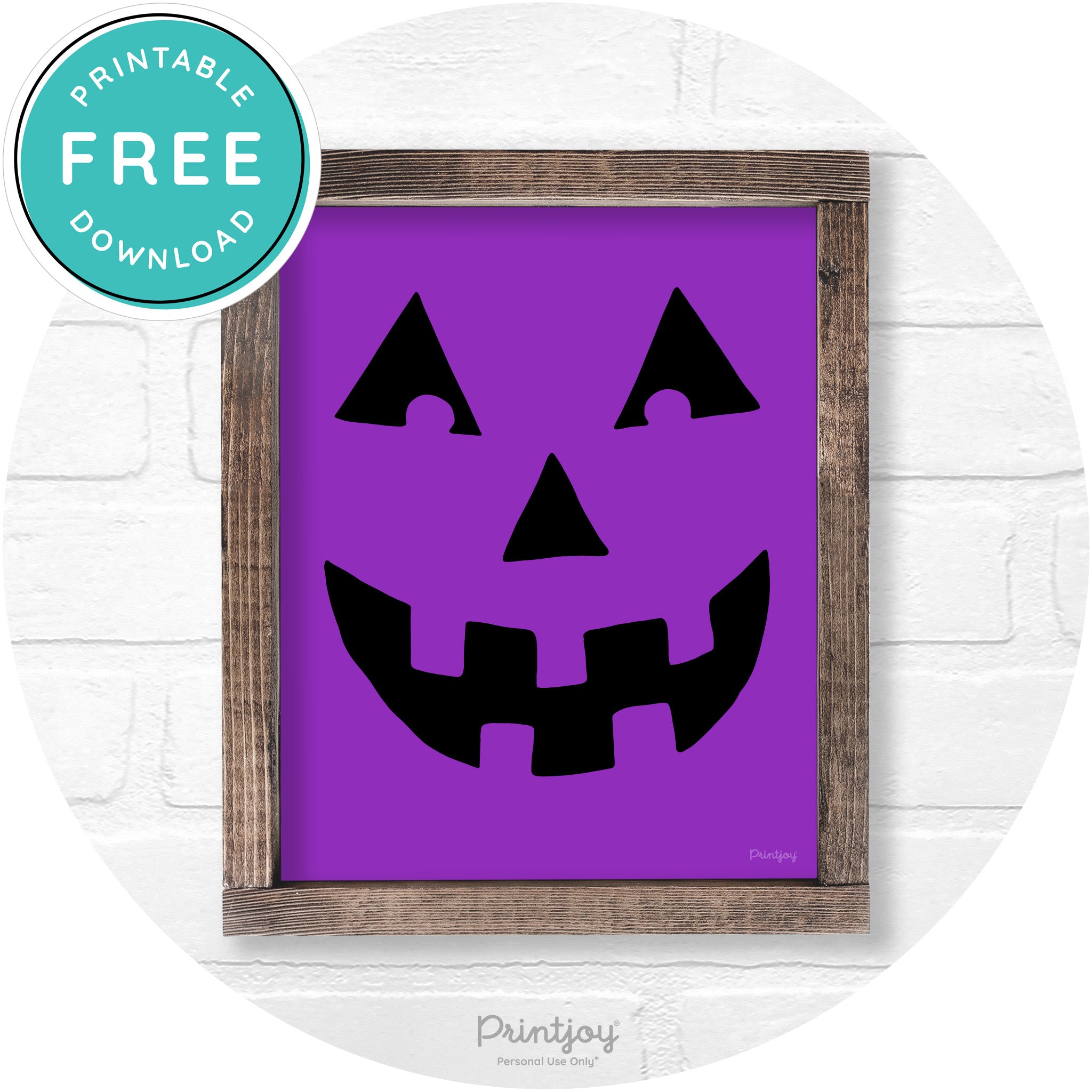 Jack O Lantern Halloween Rustic Farmhouse Wall Art Printable