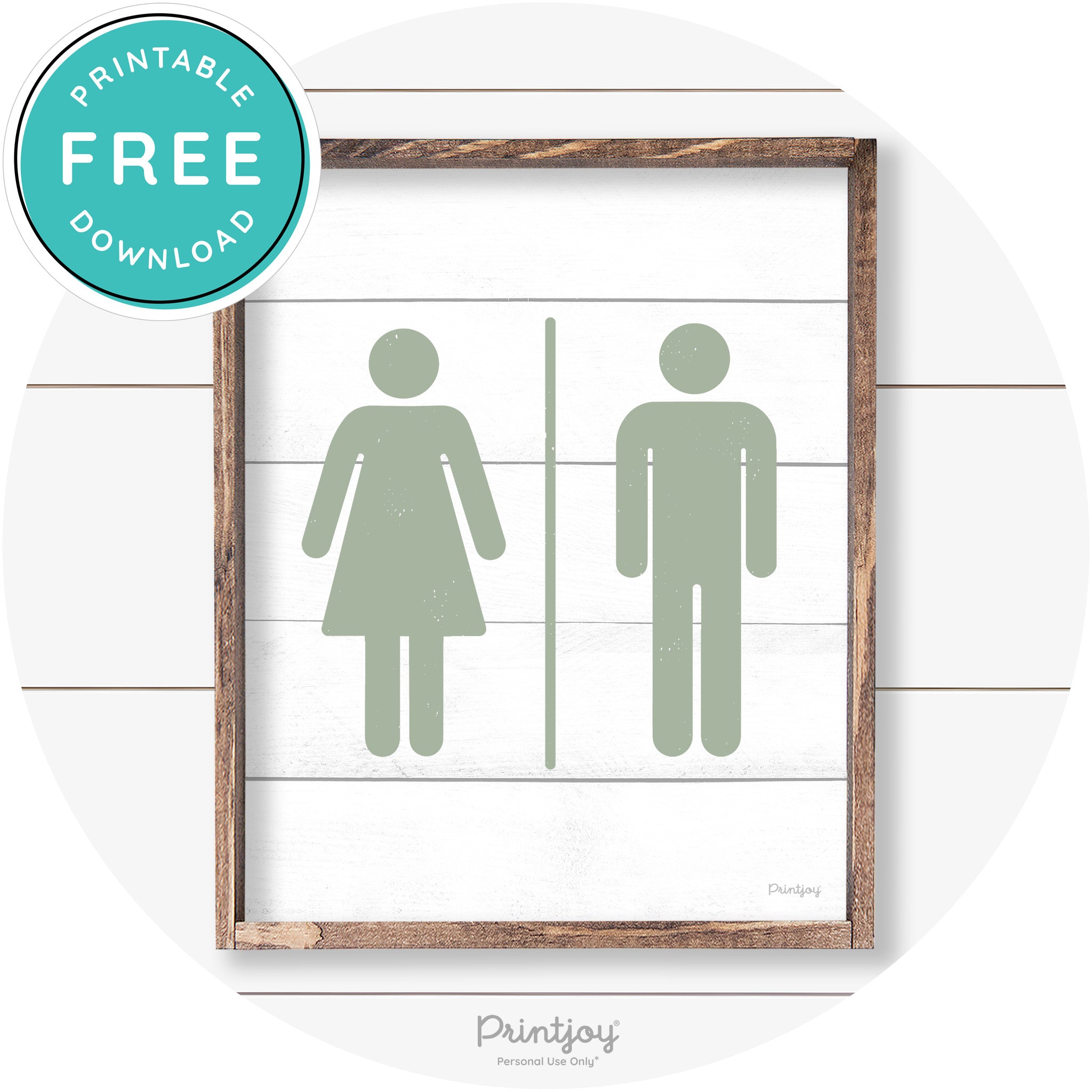 Restroom Sign Womens Mens Bathroom Farmhouse Art Free Printable