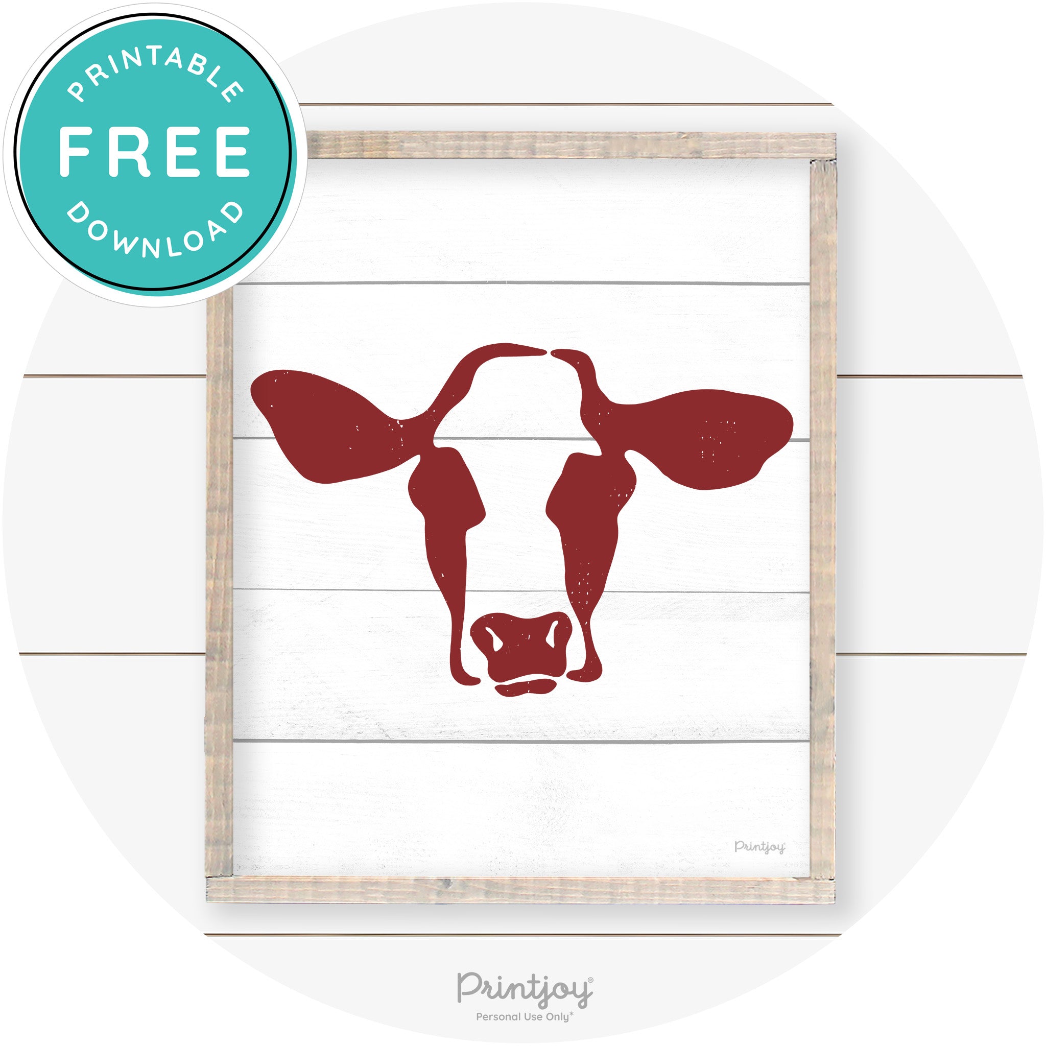 Cow Rustic Farmhouse Living Room Wall Art Decor Free Printable