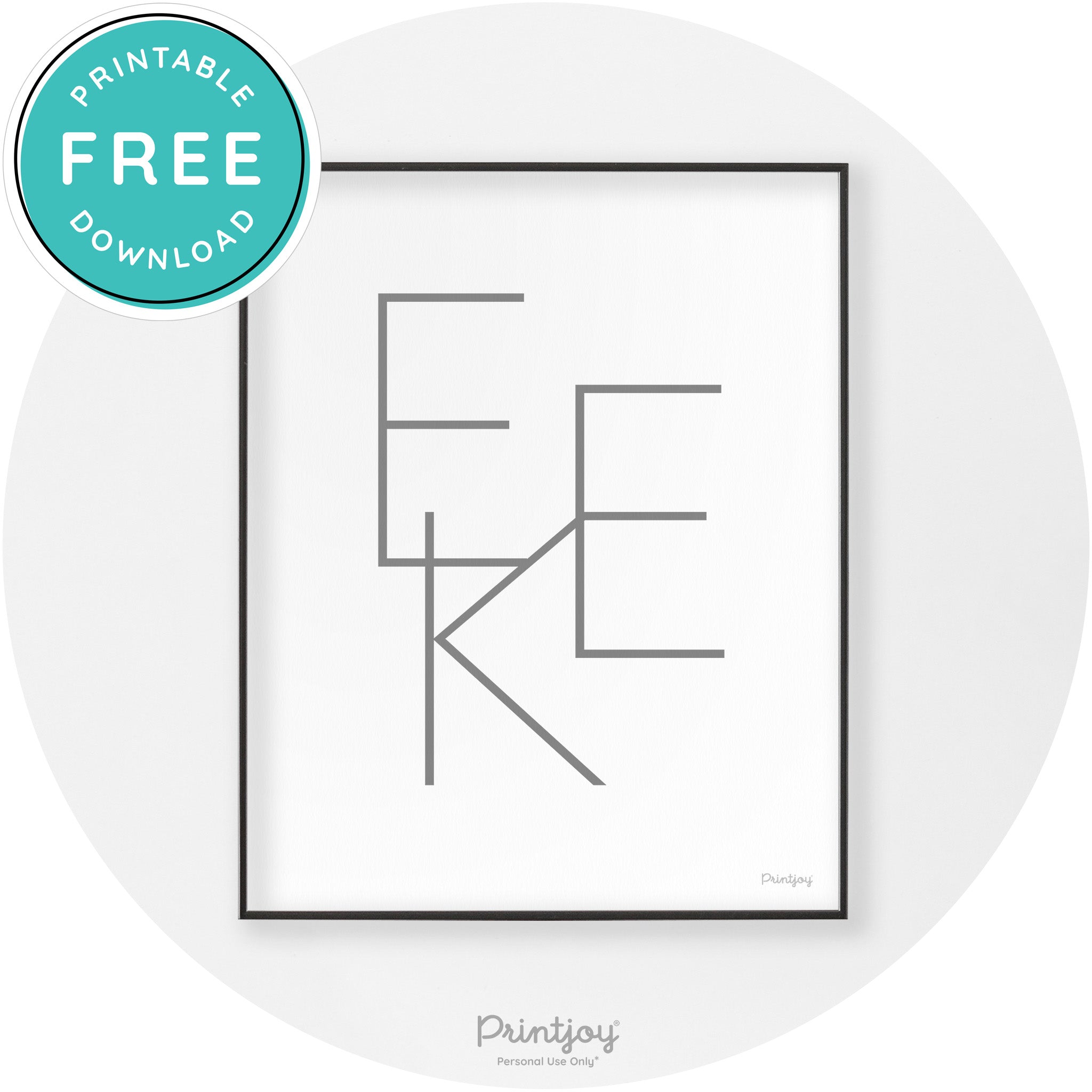 Eek Halloween Modern Chic Lettering Wall Art Decor Free Printable