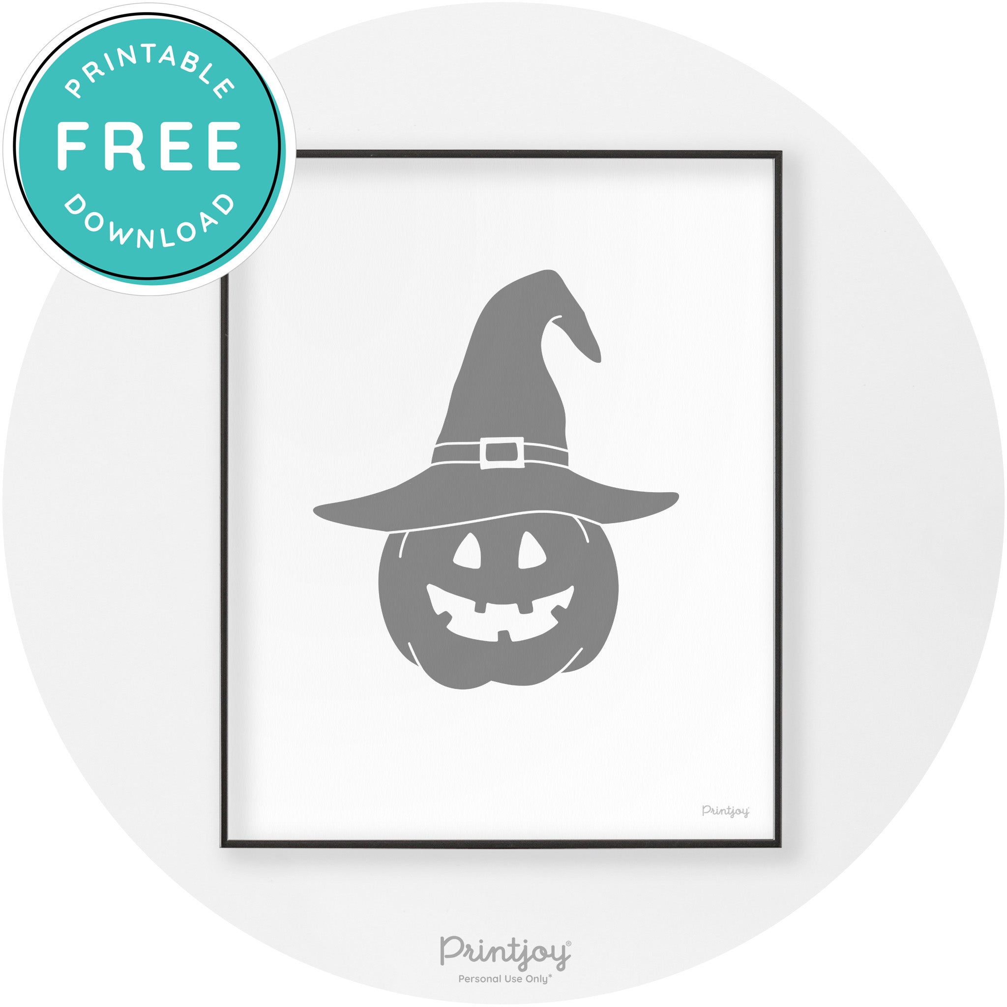 Halloween Cute Witch Jack O Lantern Chic Wall Art Printable
