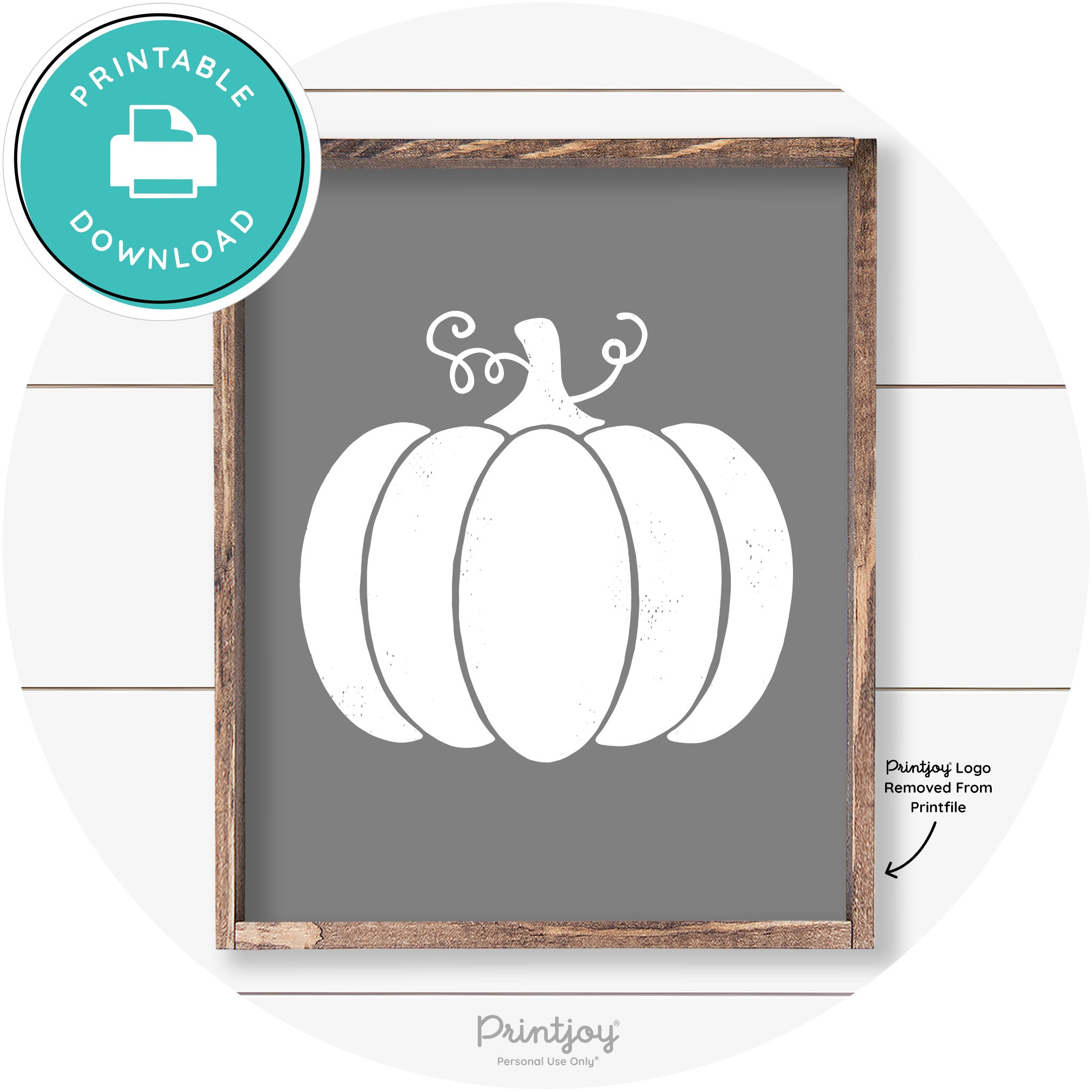Pumpkin Thanksgiving Cute Farmhouse Wall Art Decor Free Printable - Printjoy