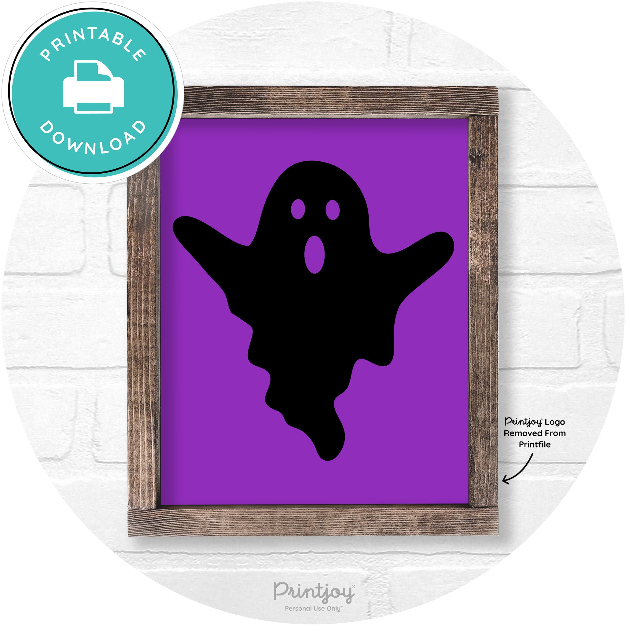 Halloween Cute Ghost Rustic Farmhouse Wall Art Free Printable