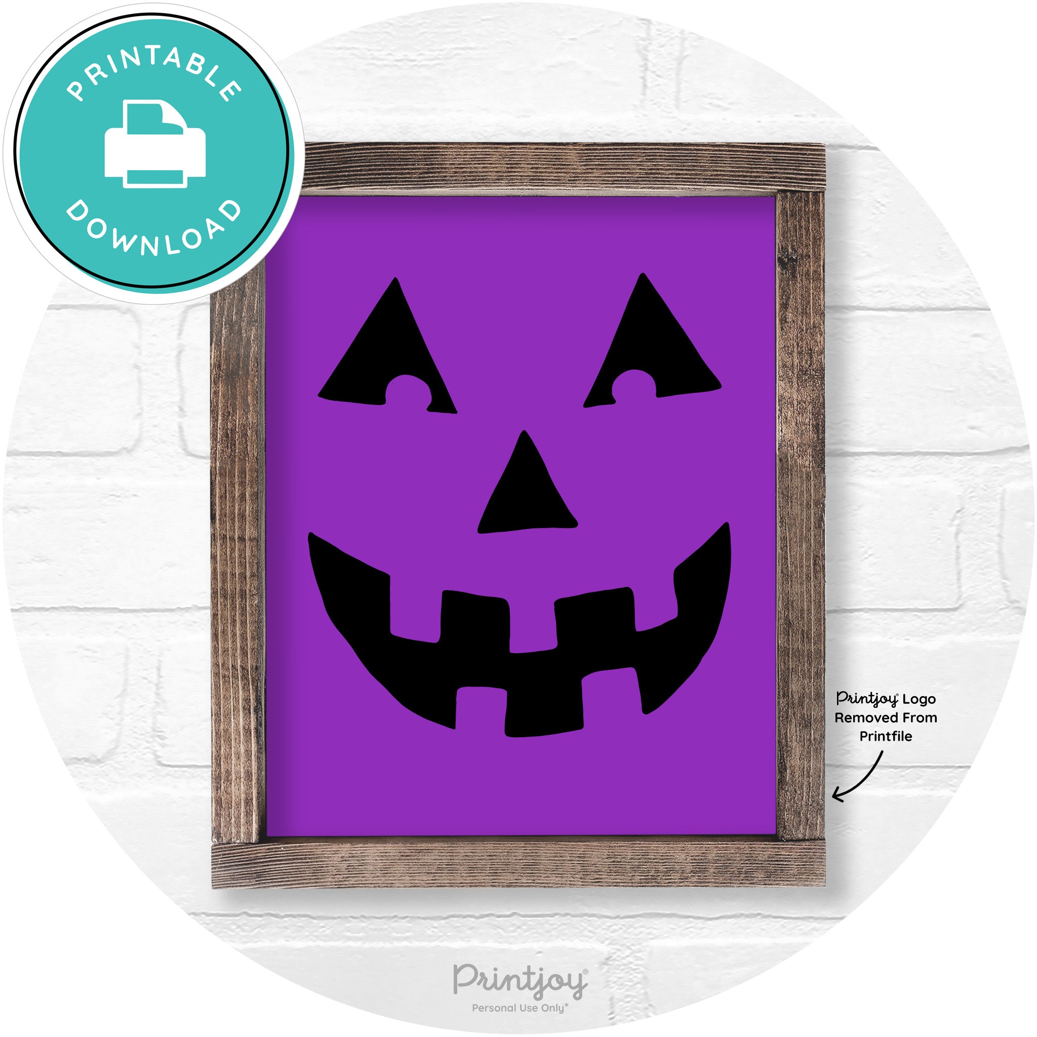 Jack O Lantern Halloween Rustic Farmhouse Wall Art Printable