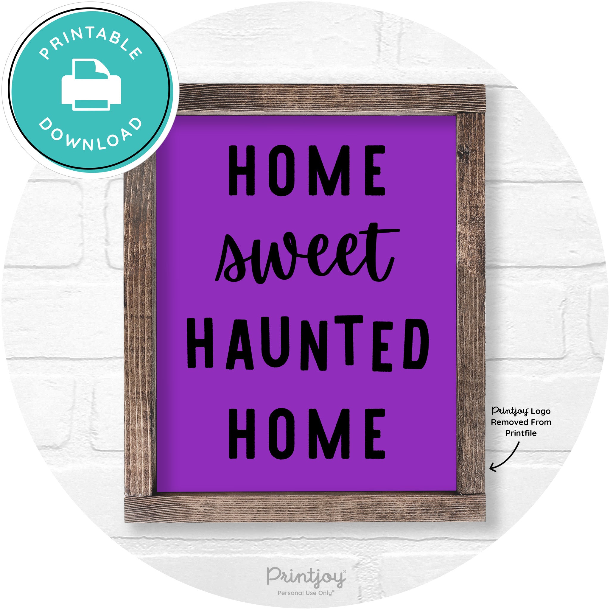 Home Sweet Haunted Home Rustic Halloween Wall Art Printable
