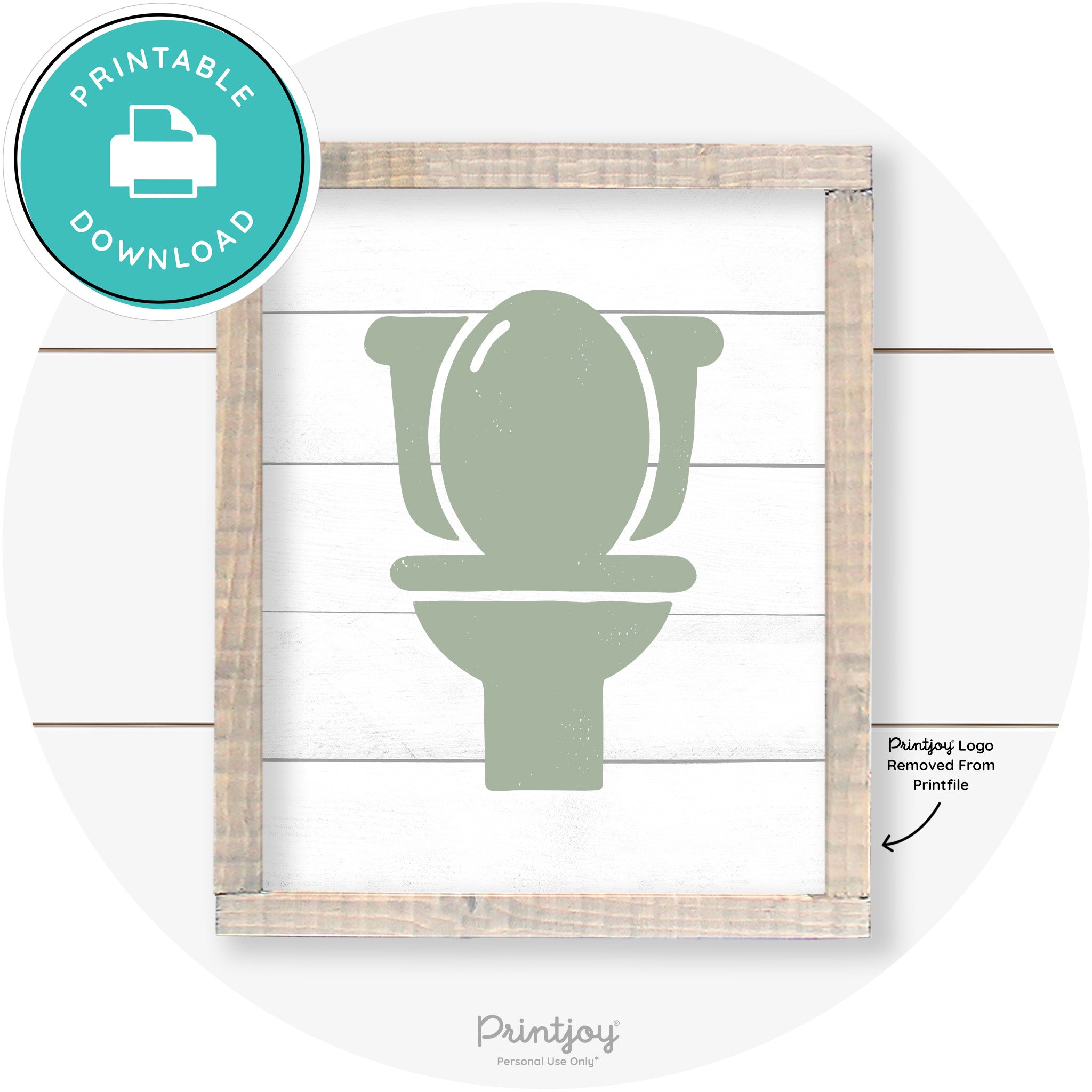 Toilet Seat Bathroom Sign Farmhouse Wall Art Decor Free Printable