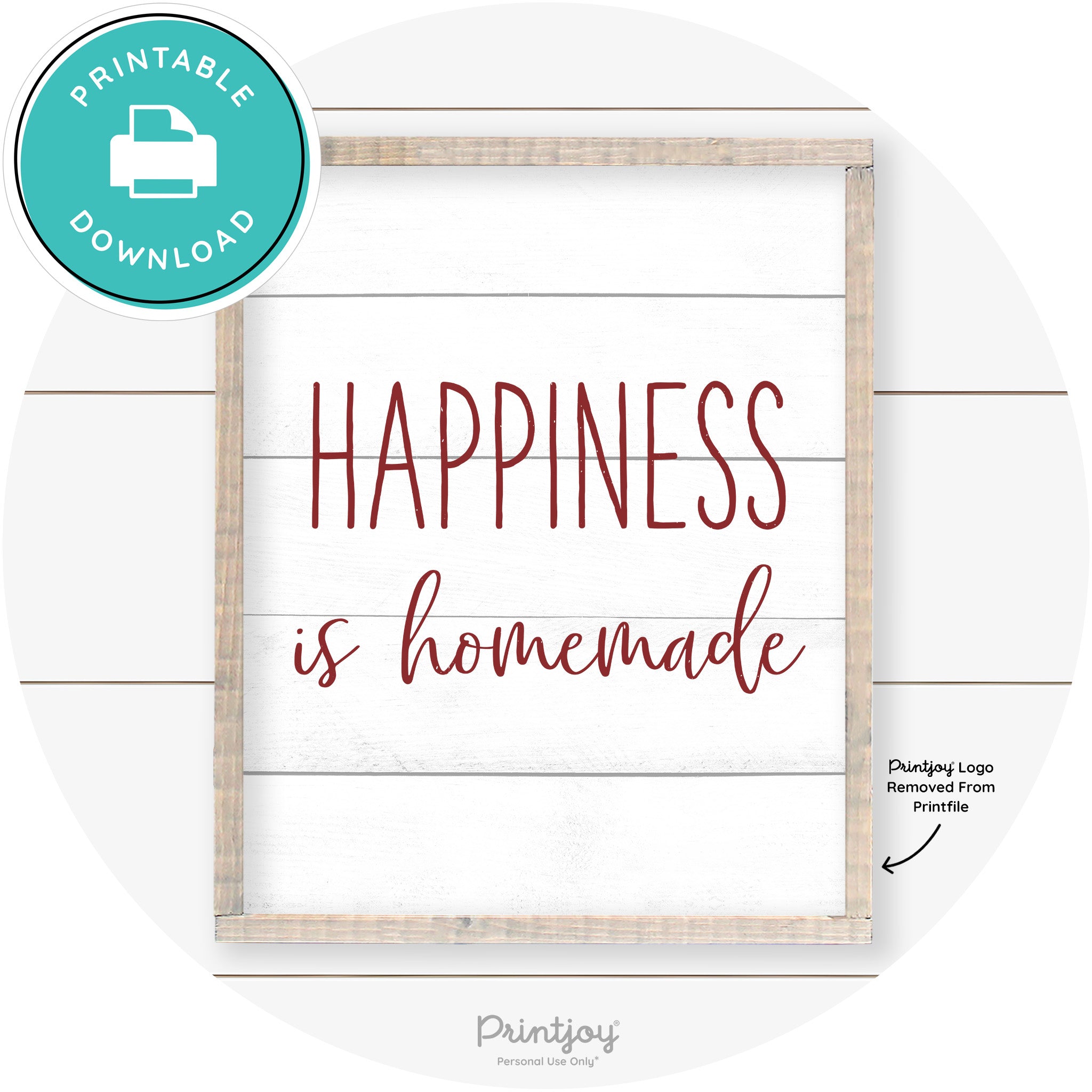 Happiness Is Homemade Kitchen Farmhouse Wall Art Free Printable
