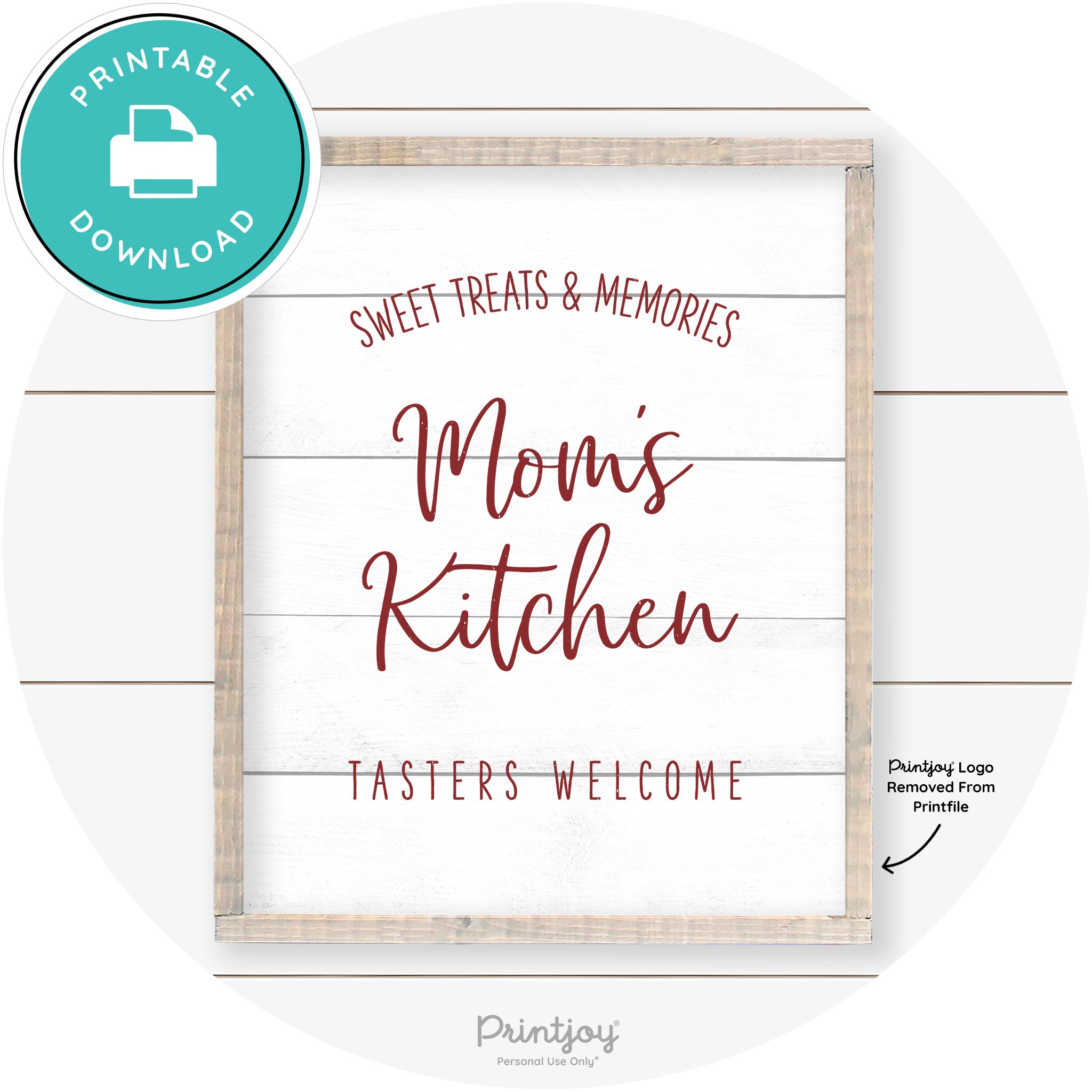 Mom's Kitchen Tasters Welcome Farmhouse Wall Art Free Printable