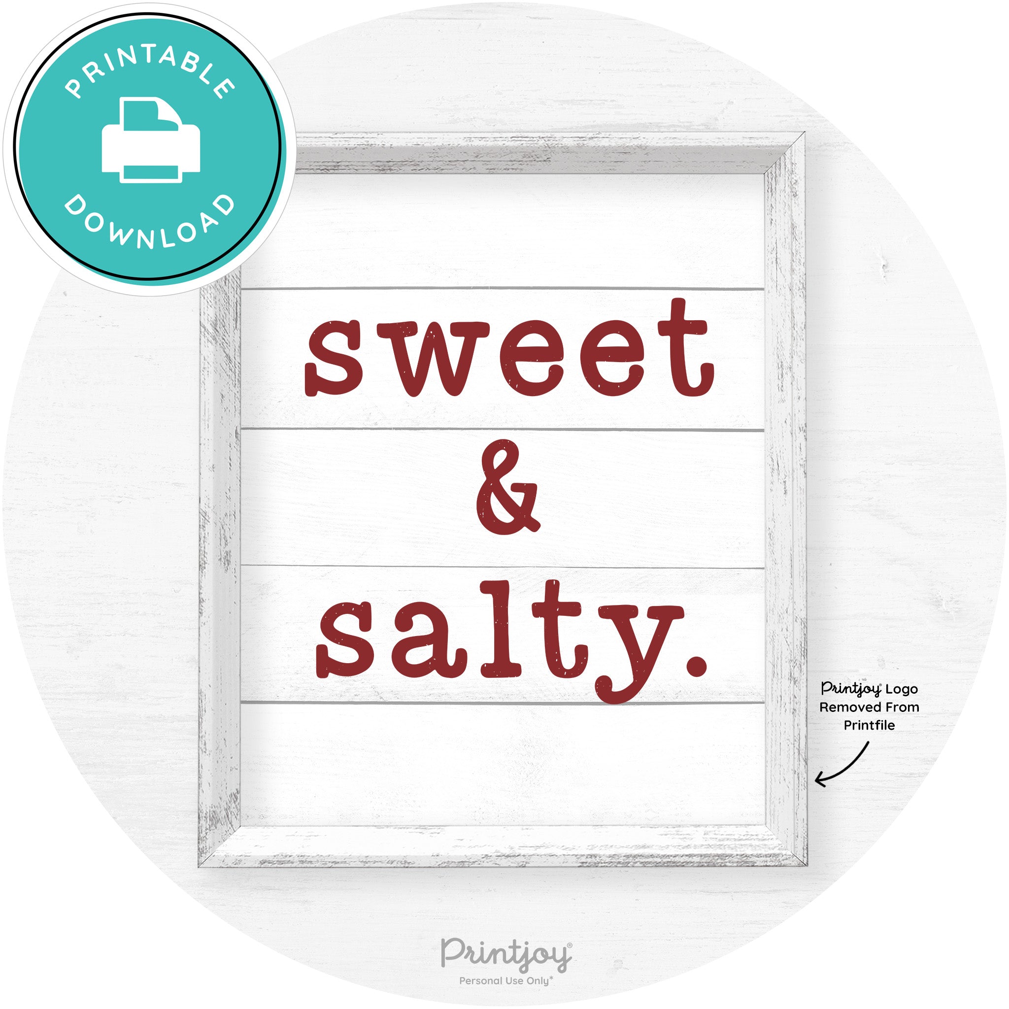Sweet & Salty Southern Kitchen Farmhouse Wall Art Free Printable
