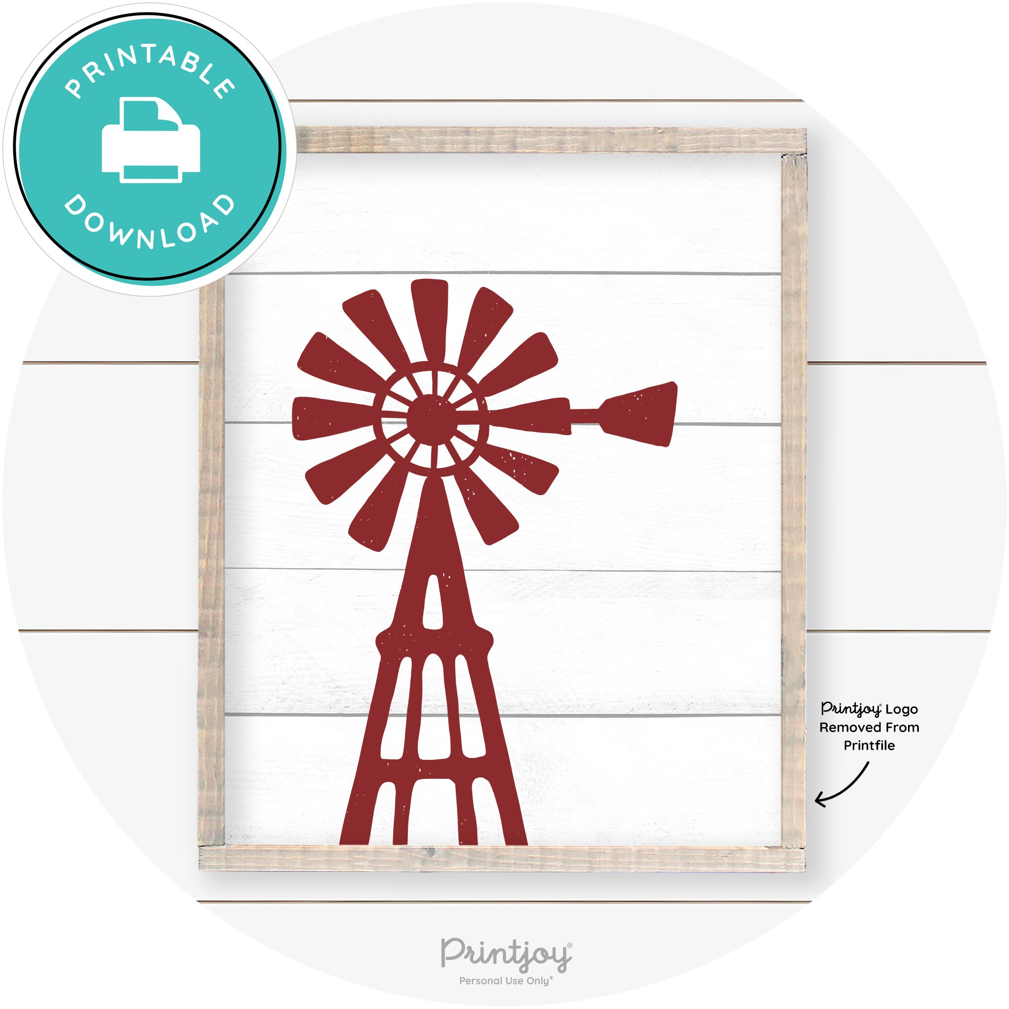 Windmill Rustic Farmhouse Living Room Wall Art Decor Free Printable