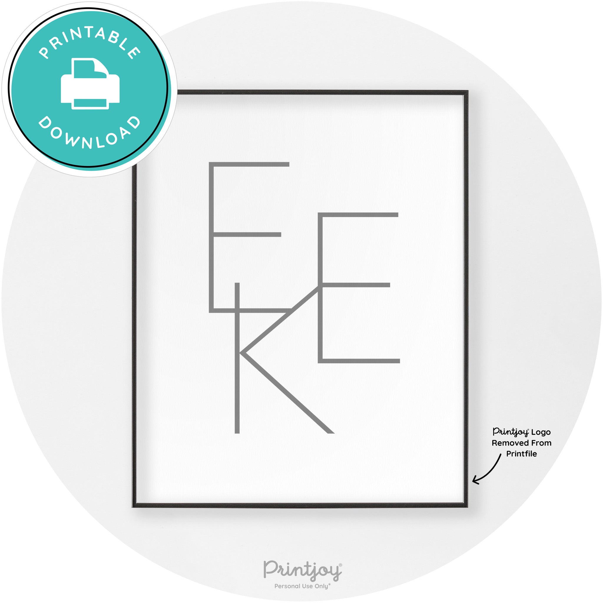 Eek Halloween Modern Chic Lettering Wall Art Decor Free Printable